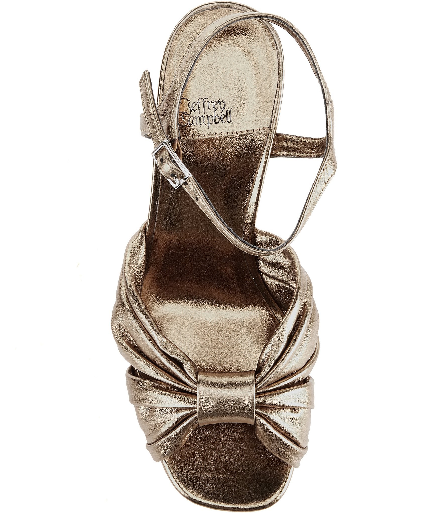 Jeffrey Campbell Dalida Metallic Leather Block Heel Platform Sandals