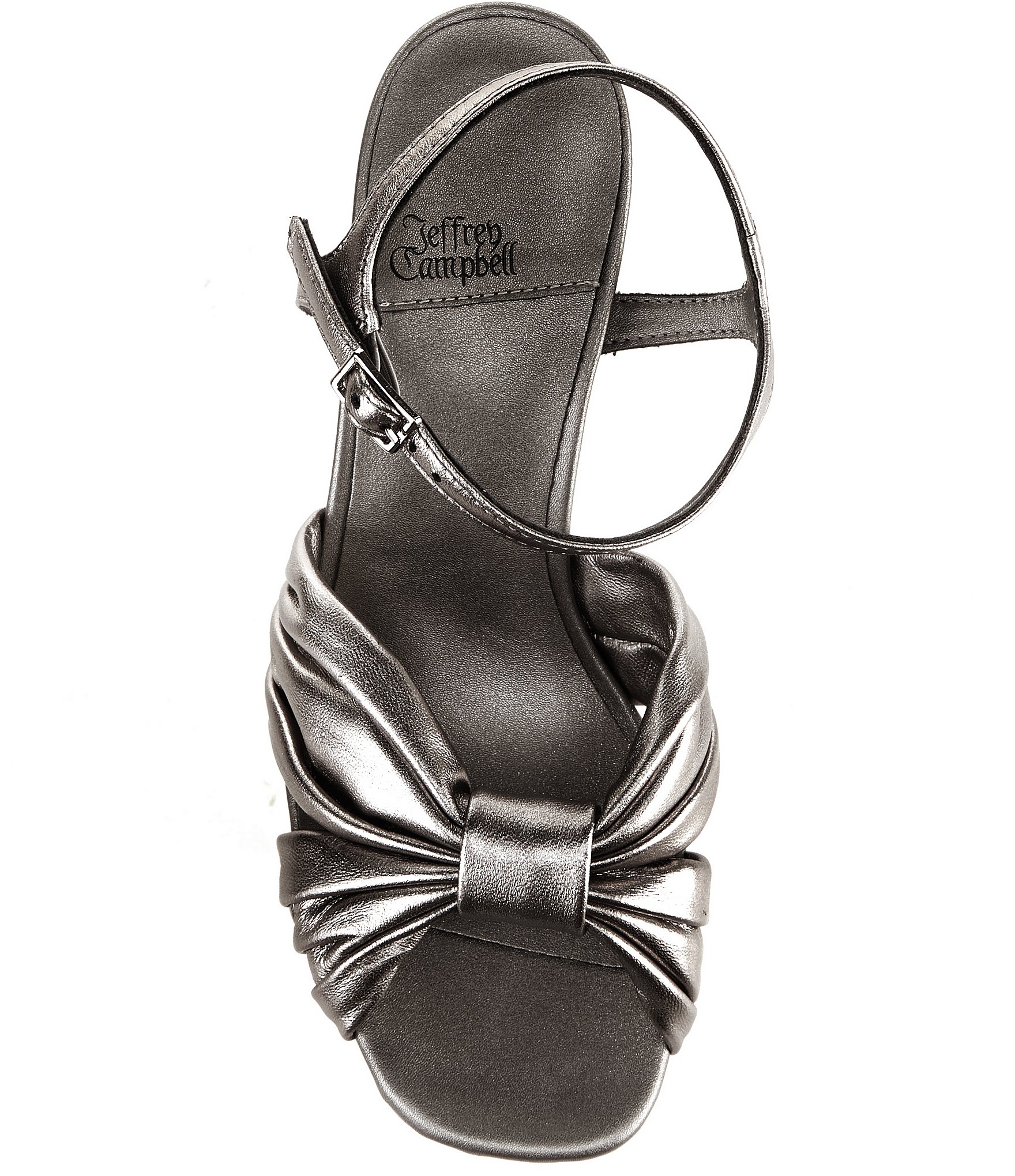 Jeffrey Campbell Dalida Metallic Leather Block Heel Platform Sandals