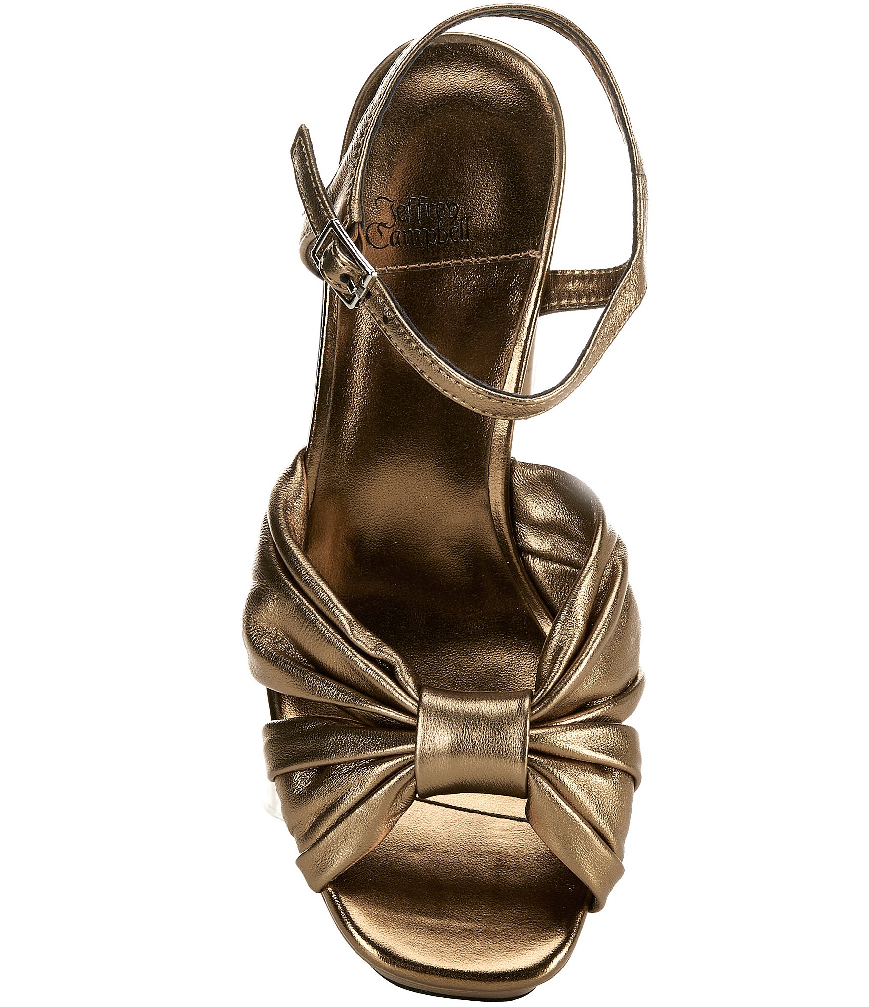 Jeffrey Campbell Dalida Metallic Leather Block Heel Platform Sandals