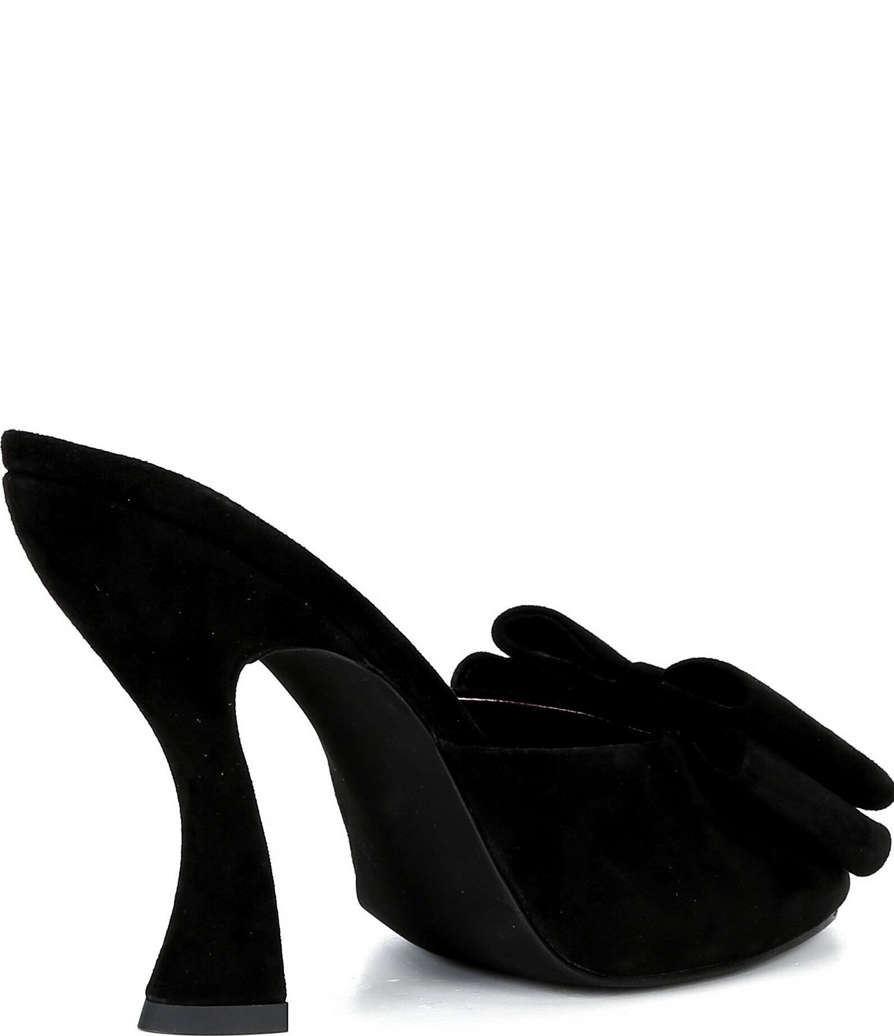 Jeffrey Campbell Fresa Suede Bow Peep Toe Mules