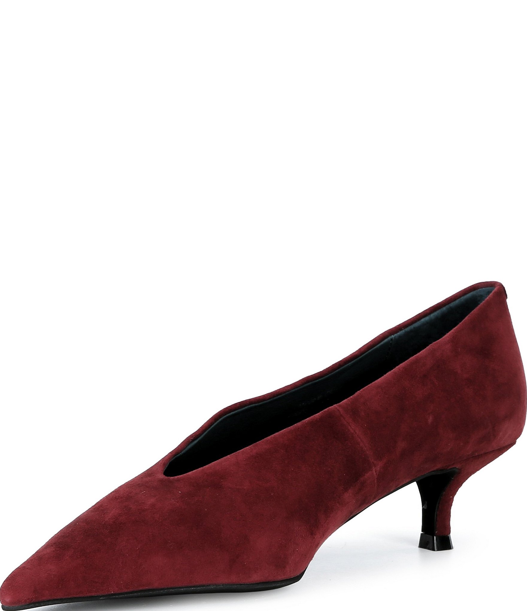 Jeffrey Campbell Ida-Mae Suede Pointed Toe Kitten Heel Pumps