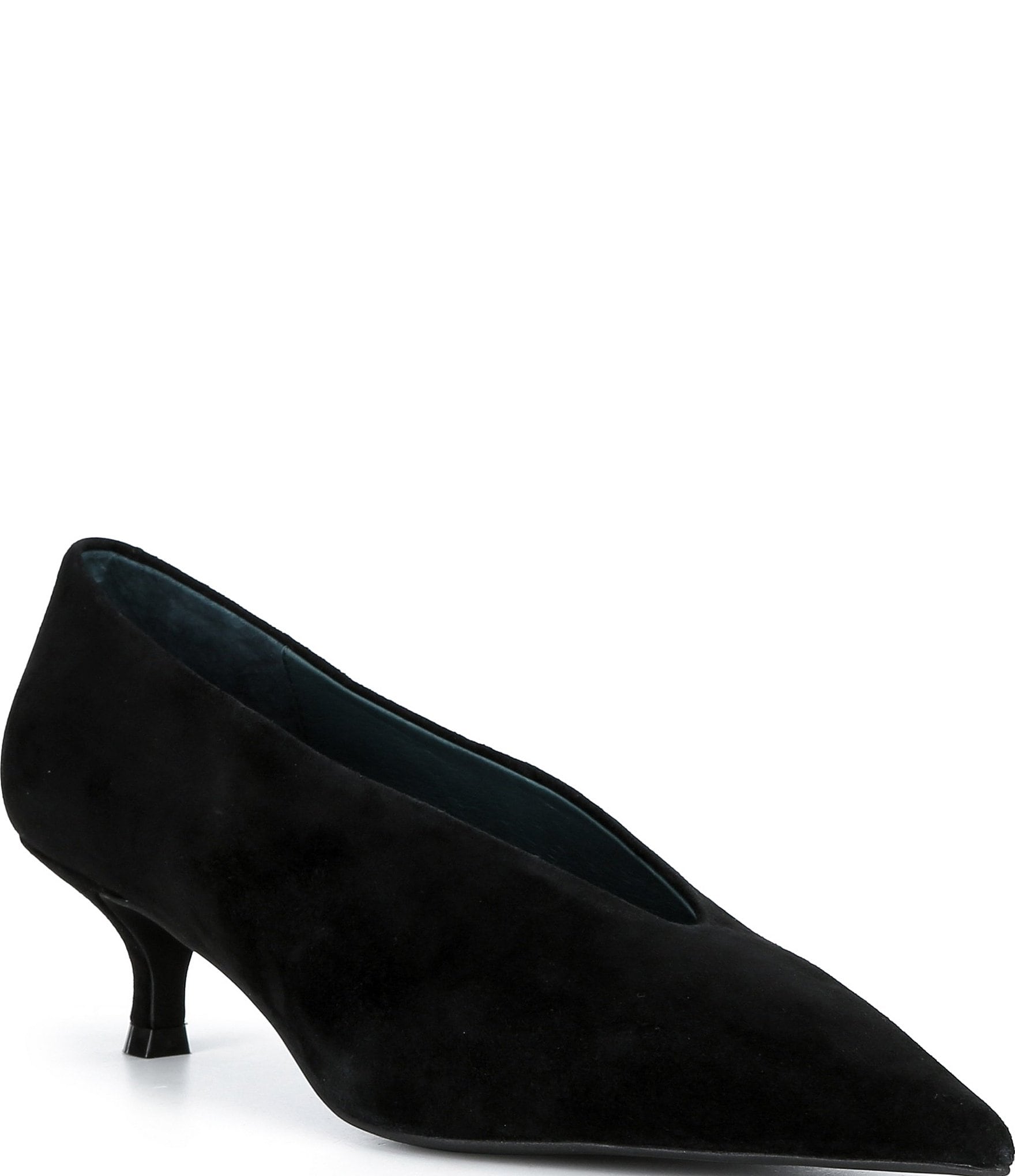 Jeffrey Campbell Ida-Mae Suede Pointed Toe Kitten Heel Pumps