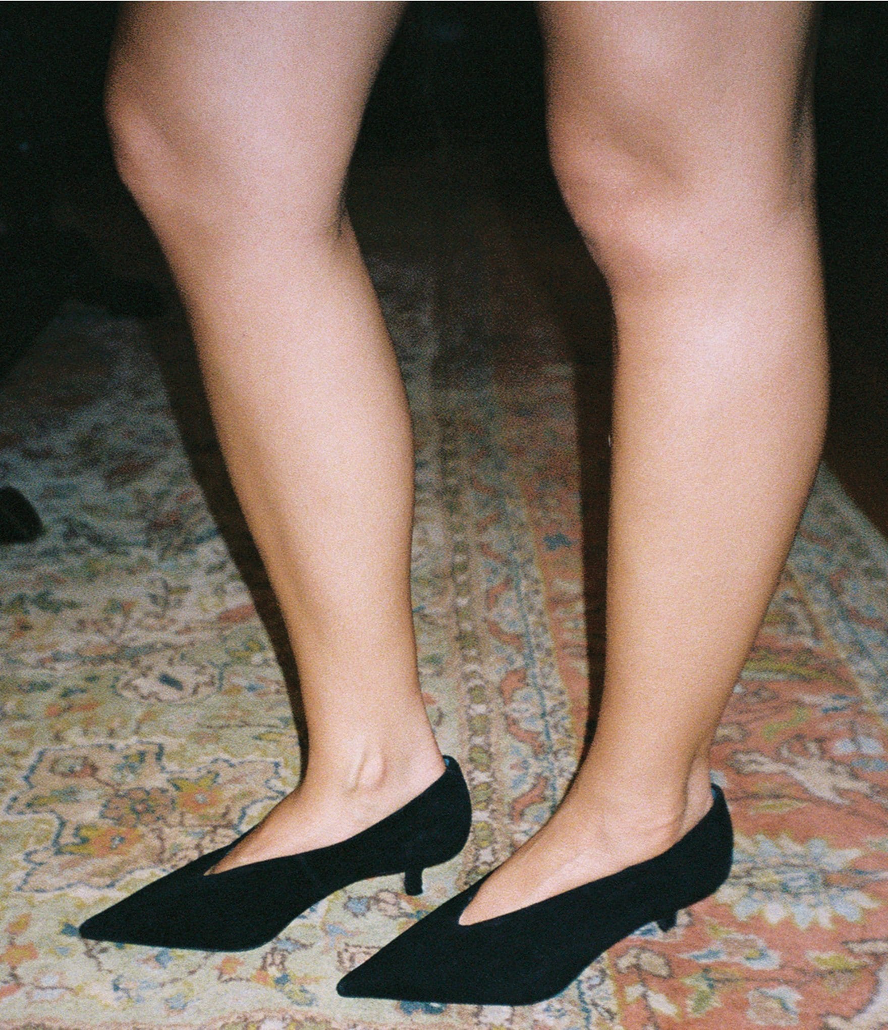 Jeffrey Campbell Ida-Mae Suede Pointed Toe Kitten Heel Pumps