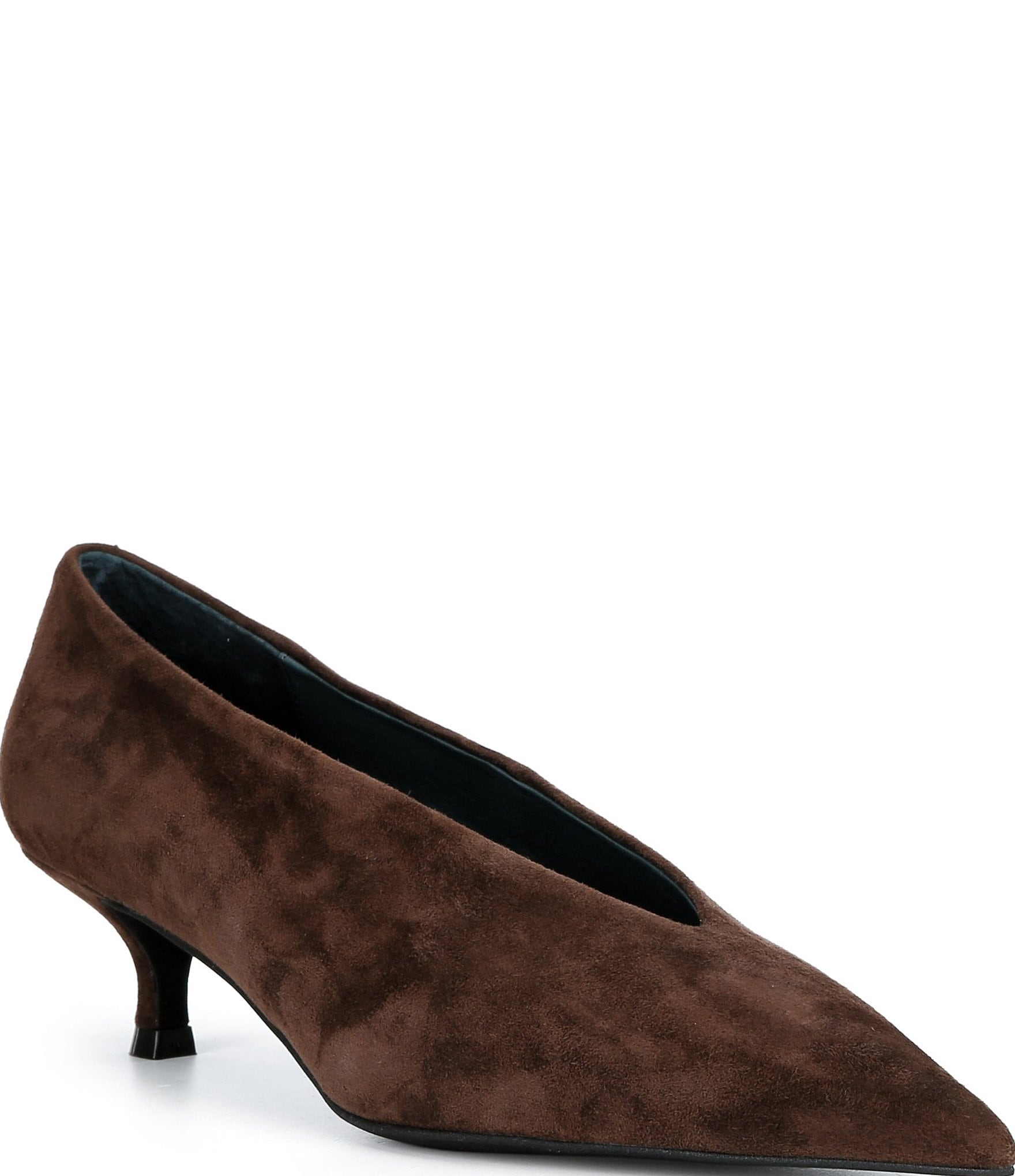 Jeffrey Campbell Ida-Mae Suede Pointed Toe Kitten Heel Pumps