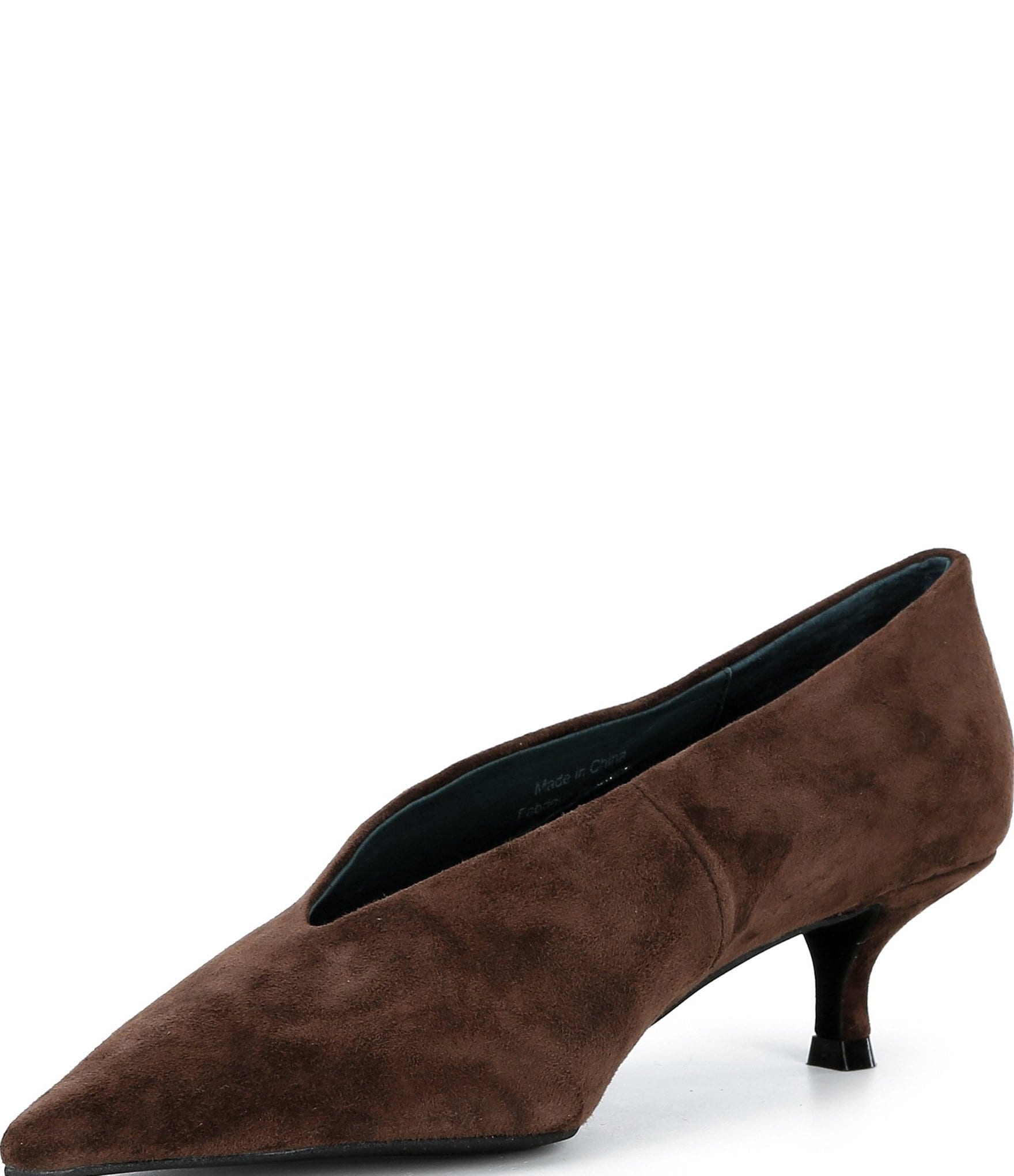 Jeffrey Campbell Ida-Mae Suede Pointed Toe Kitten Heel Pumps