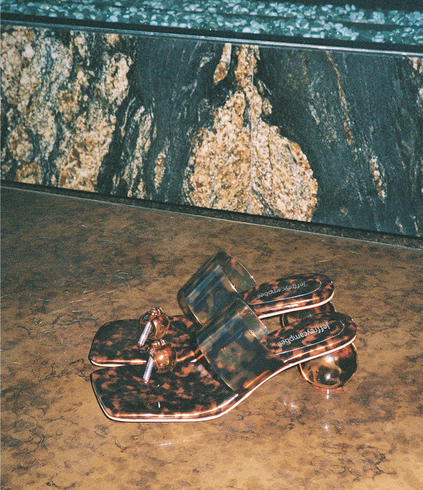 Jeffrey Campbell Latus Tortoise Print Toe Post Ball Heel Sandals