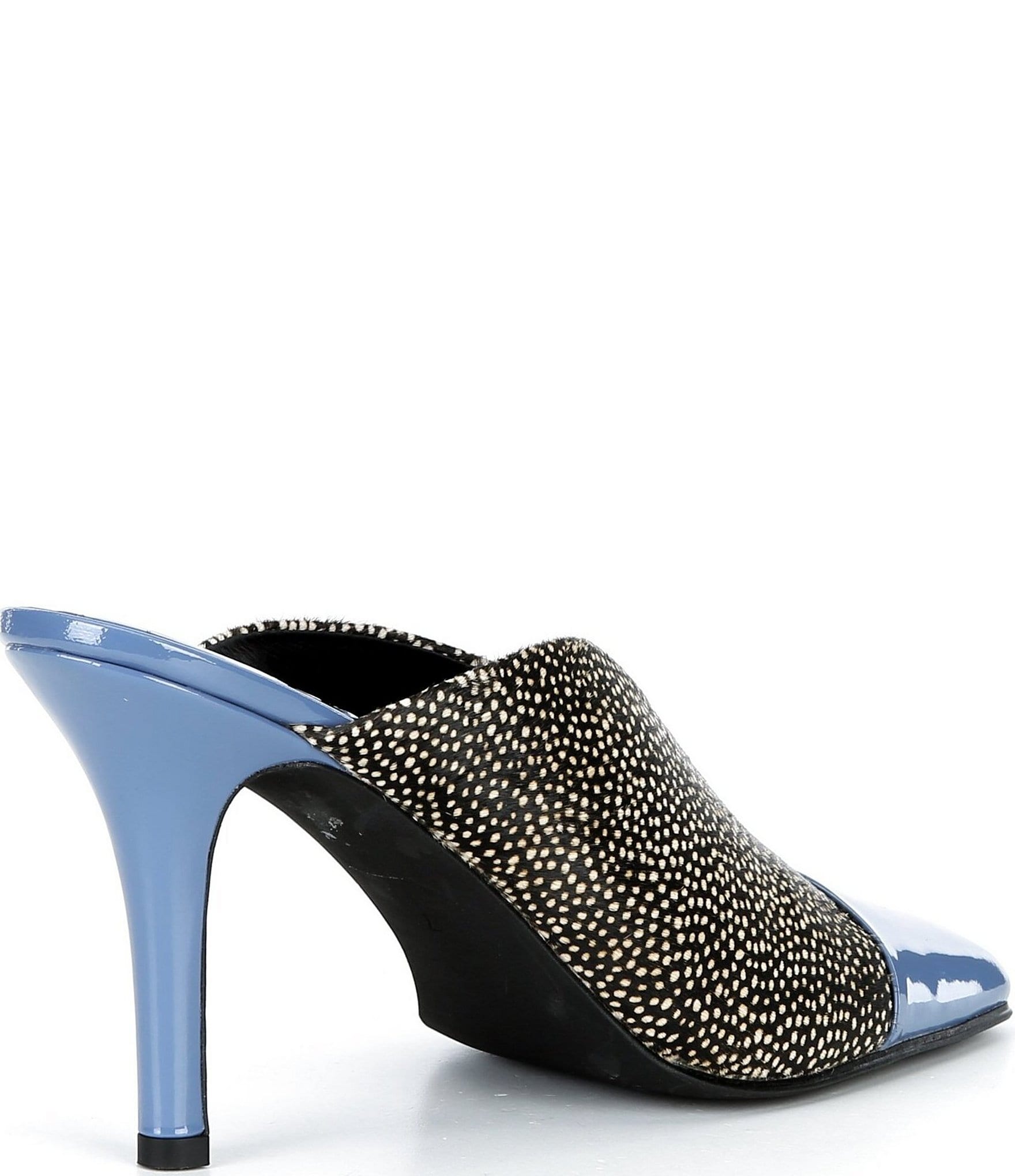 Jeffrey Campbell Passage Dotted Patent Cap Toe Stiletto Mules