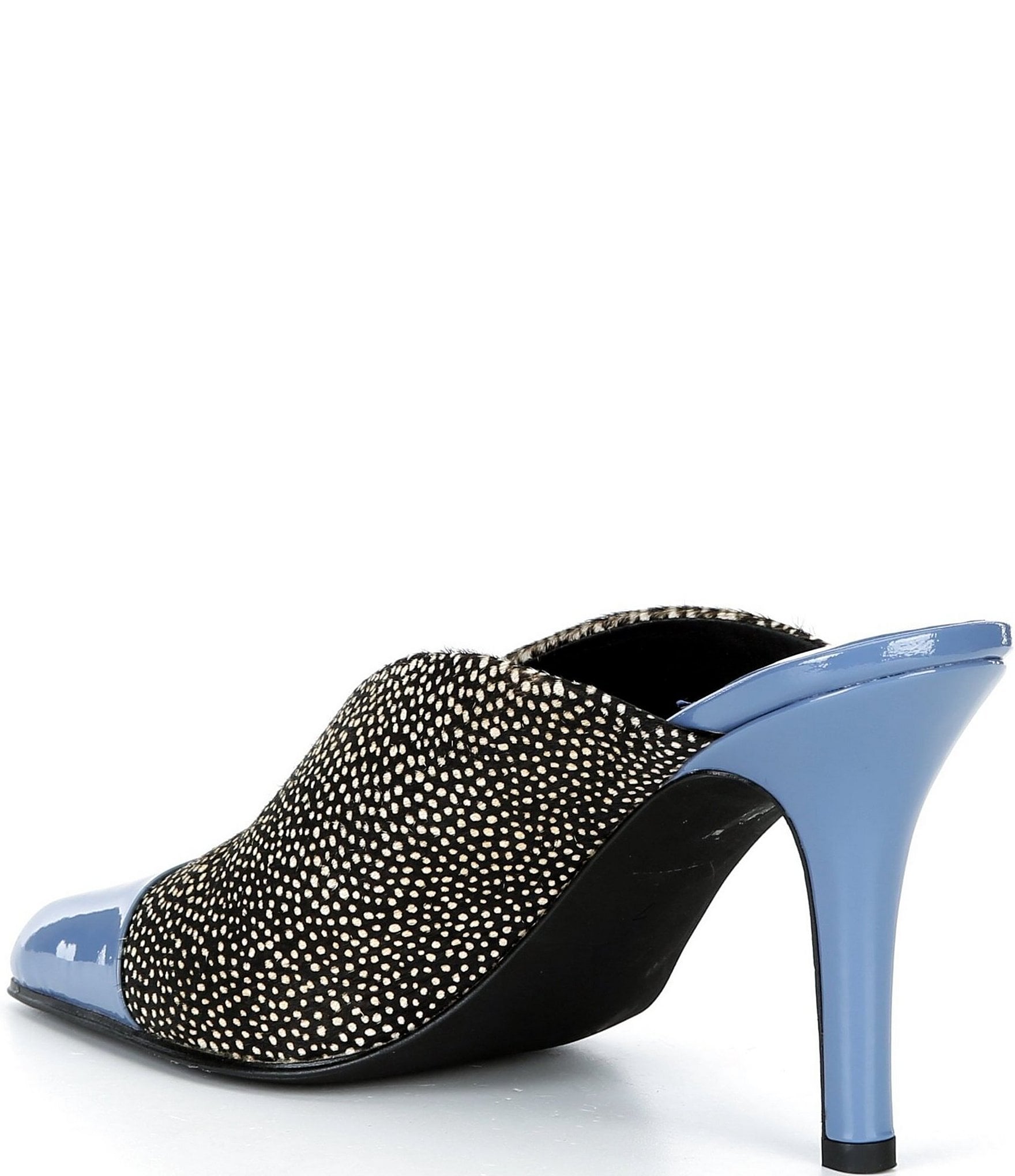 Jeffrey Campbell Passage Dotted Patent Cap Toe Stiletto Mules