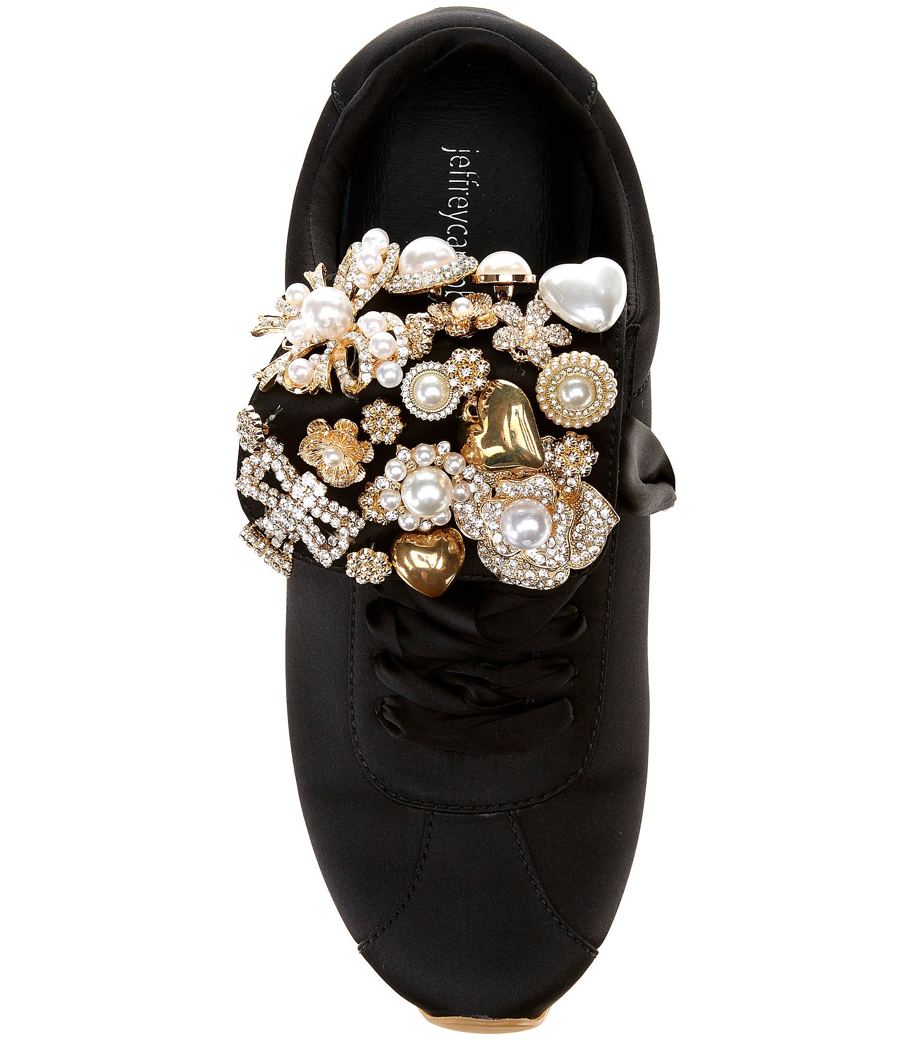 Jeffrey Campbell Shelter Satin Ornamented Tongue Sneakers