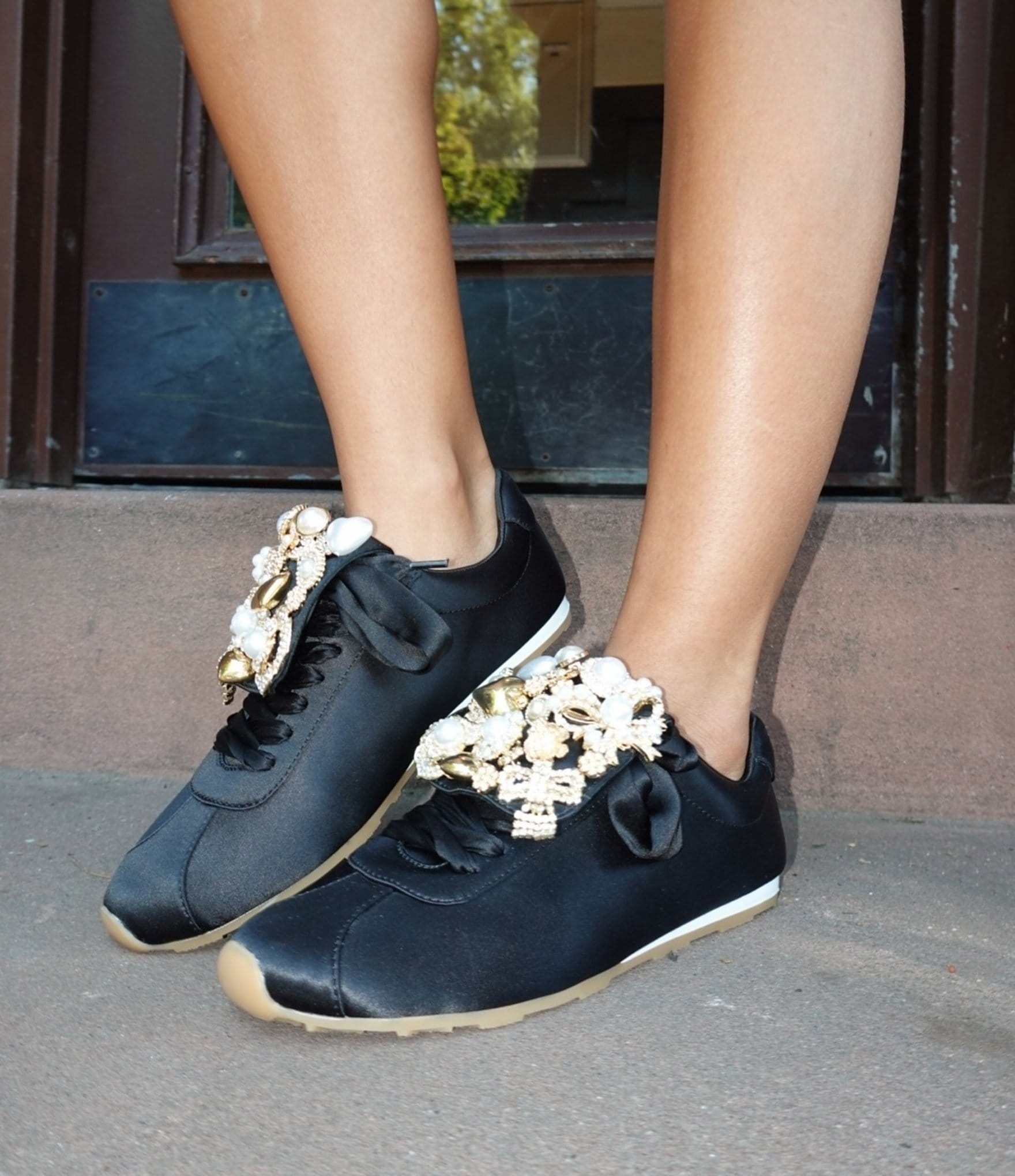 Jeffrey Campbell Shelter Satin Ornamented Tongue Sneakers