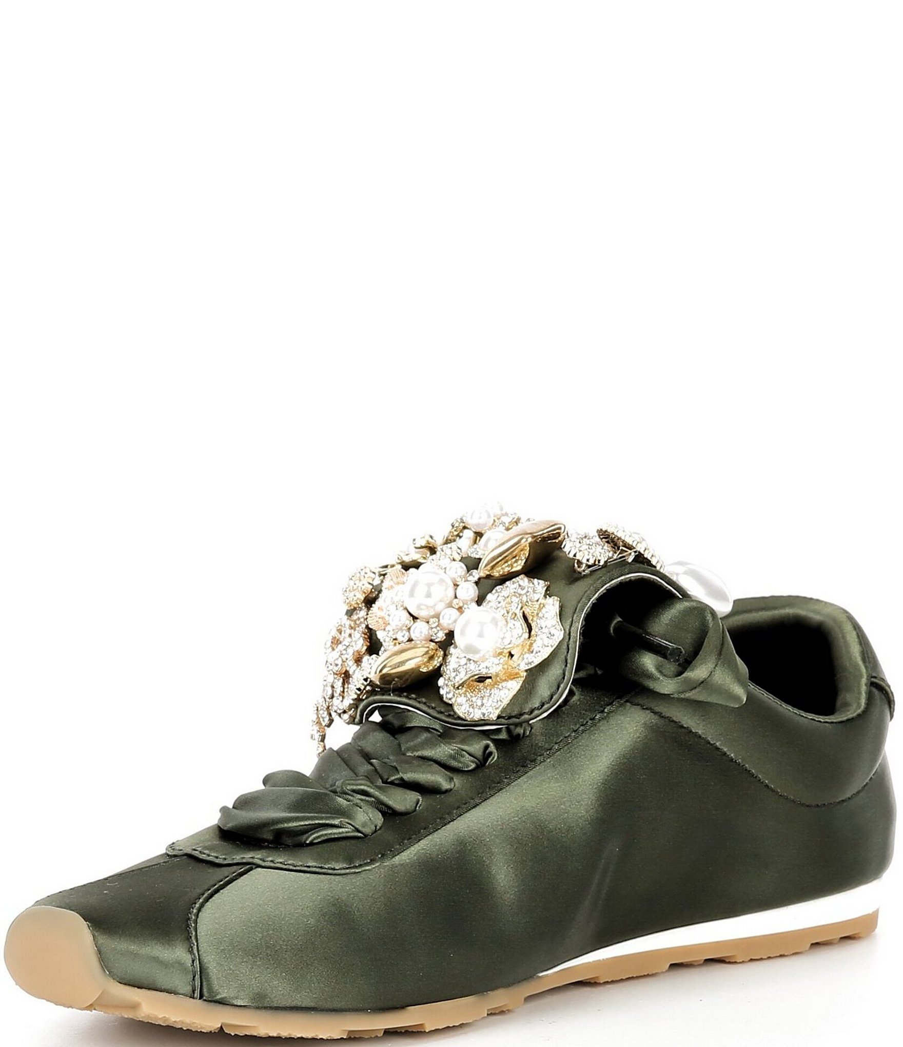 Jeffrey Campbell Shelter Satin Ornamented Tongue Sneakers