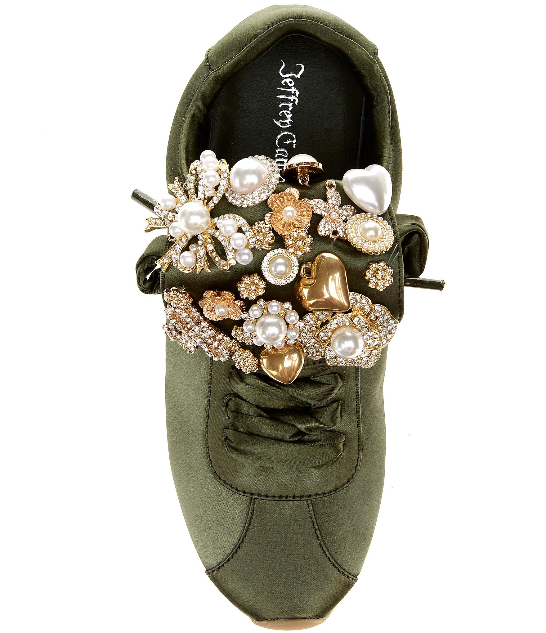 Jeffrey Campbell Shelter Satin Ornamented Tongue Sneakers