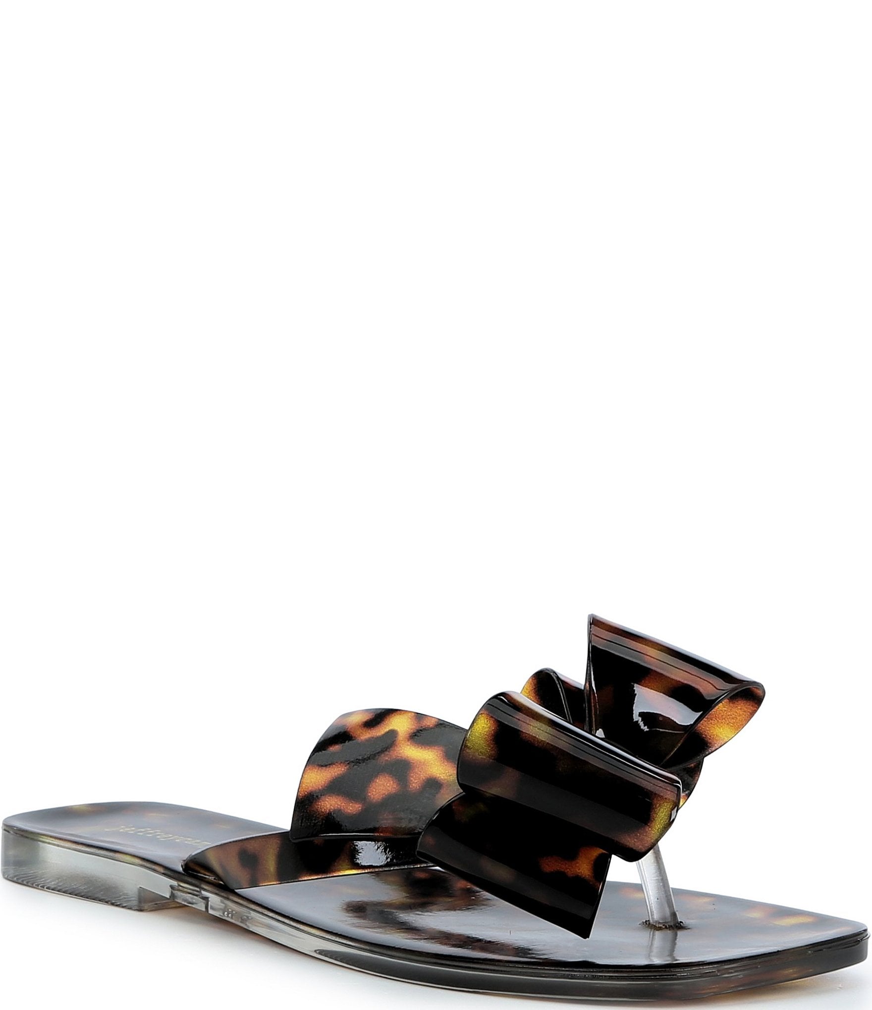 Jeffrey Campbell Sugary Tortoise Print Jelly Bow Thong Sandals