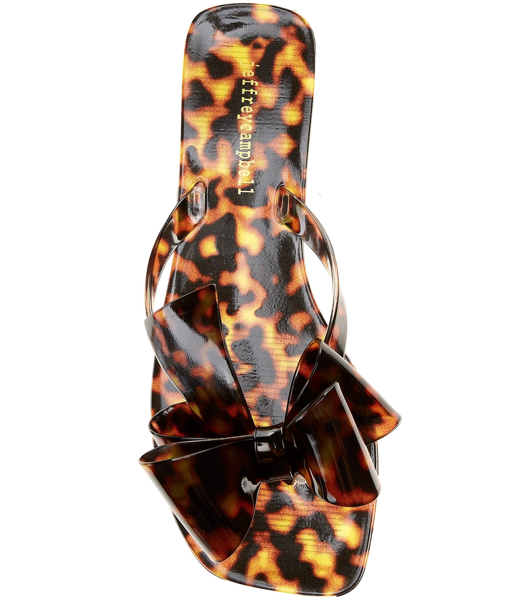 Jeffrey Campbell Sugary Tortoise Print Jelly Bow Thong Sandals