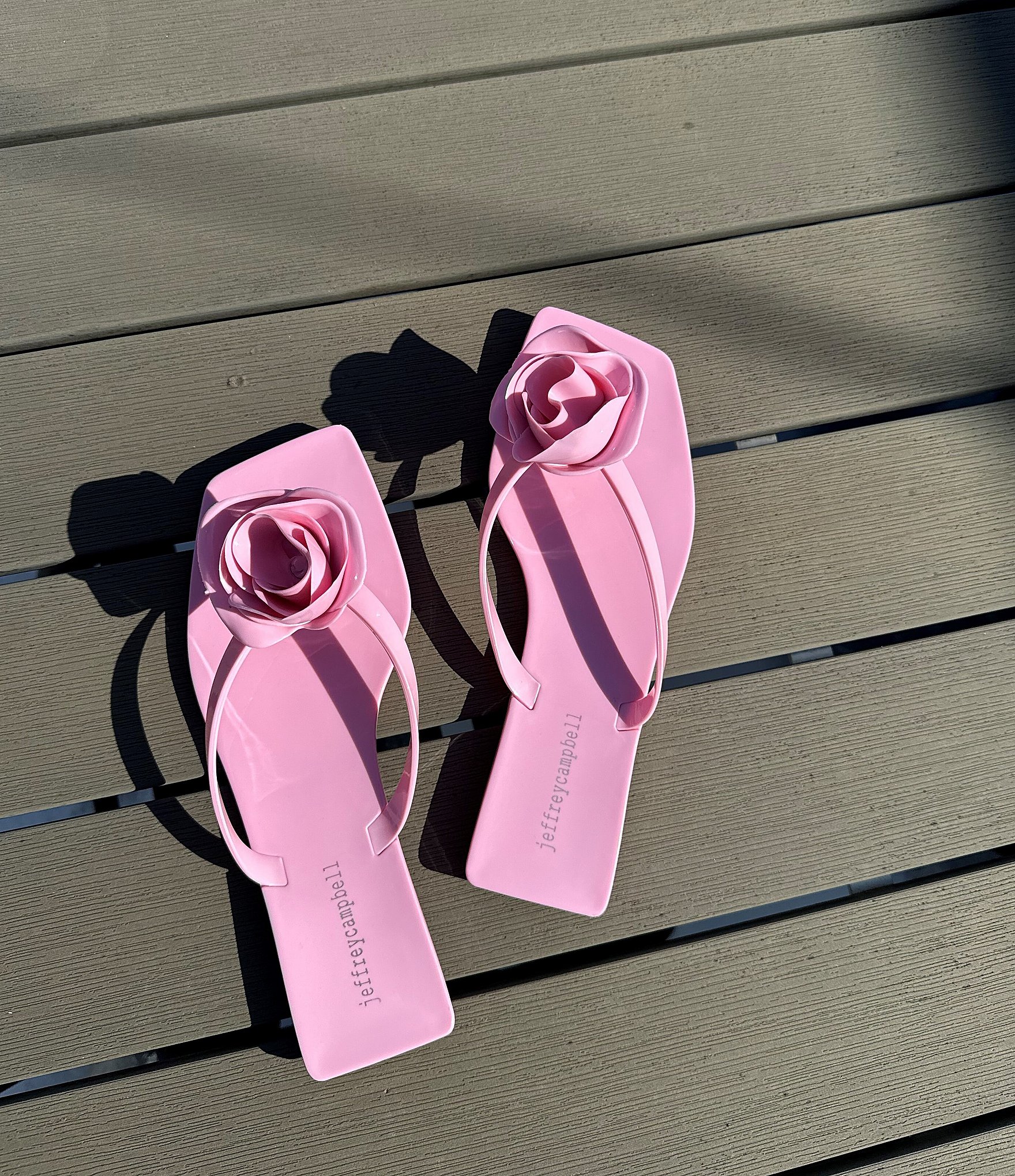 Jeffrey Campbell Sweeten Rose Ornament Jelly Thong Sandals