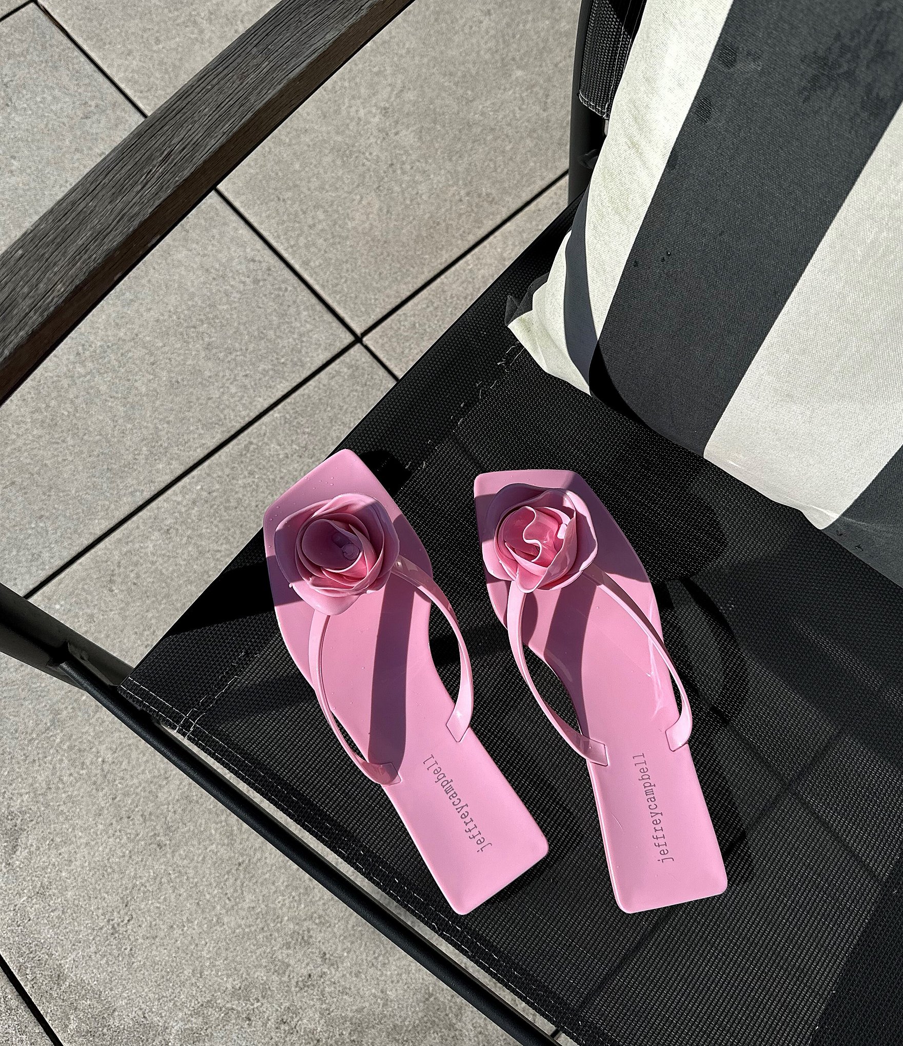 Jeffrey Campbell Sweeten Rose Ornament Jelly Thong Sandals