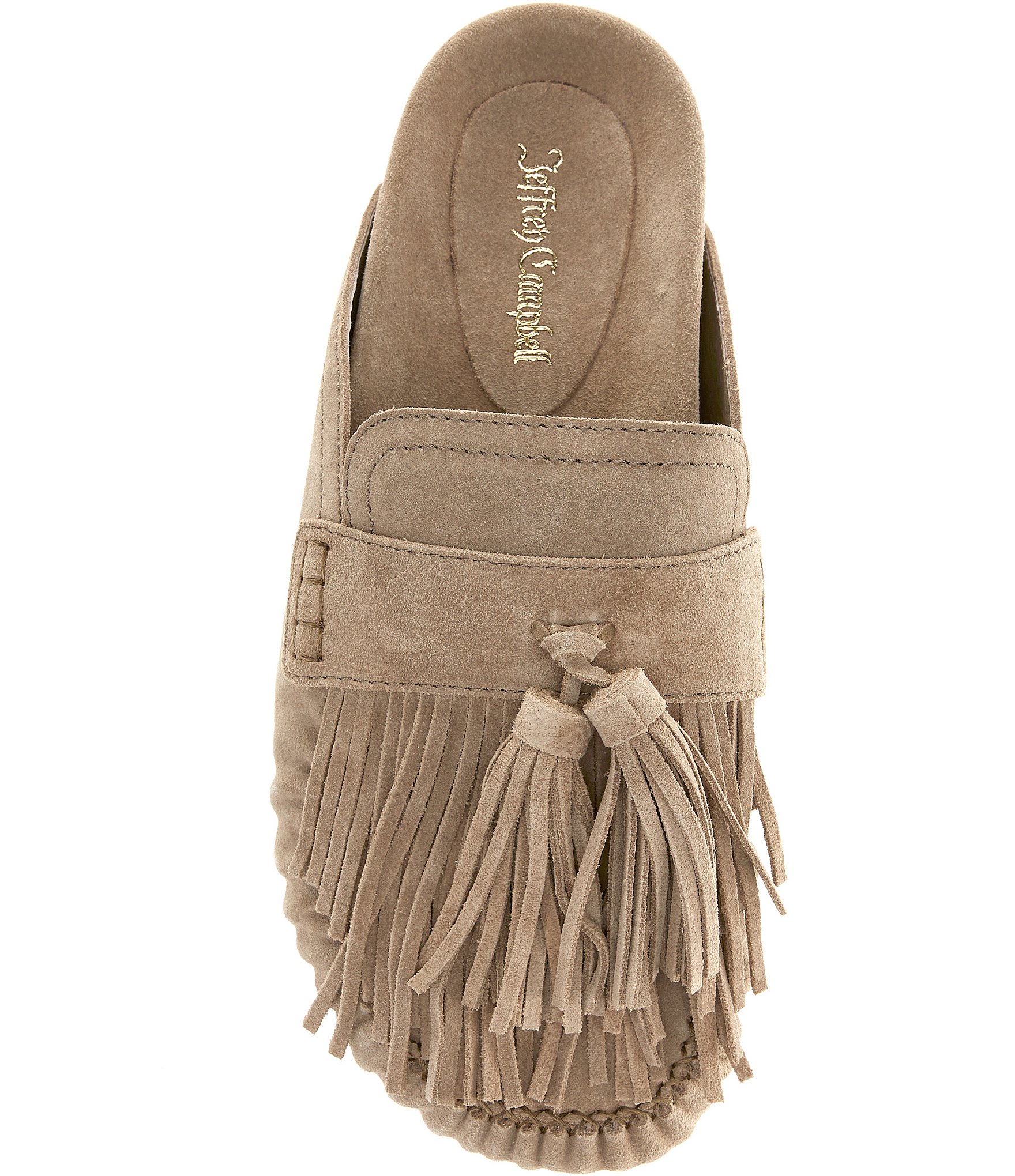 Jeffrey Campbell Toggle Suede Fringe Tassel Mules