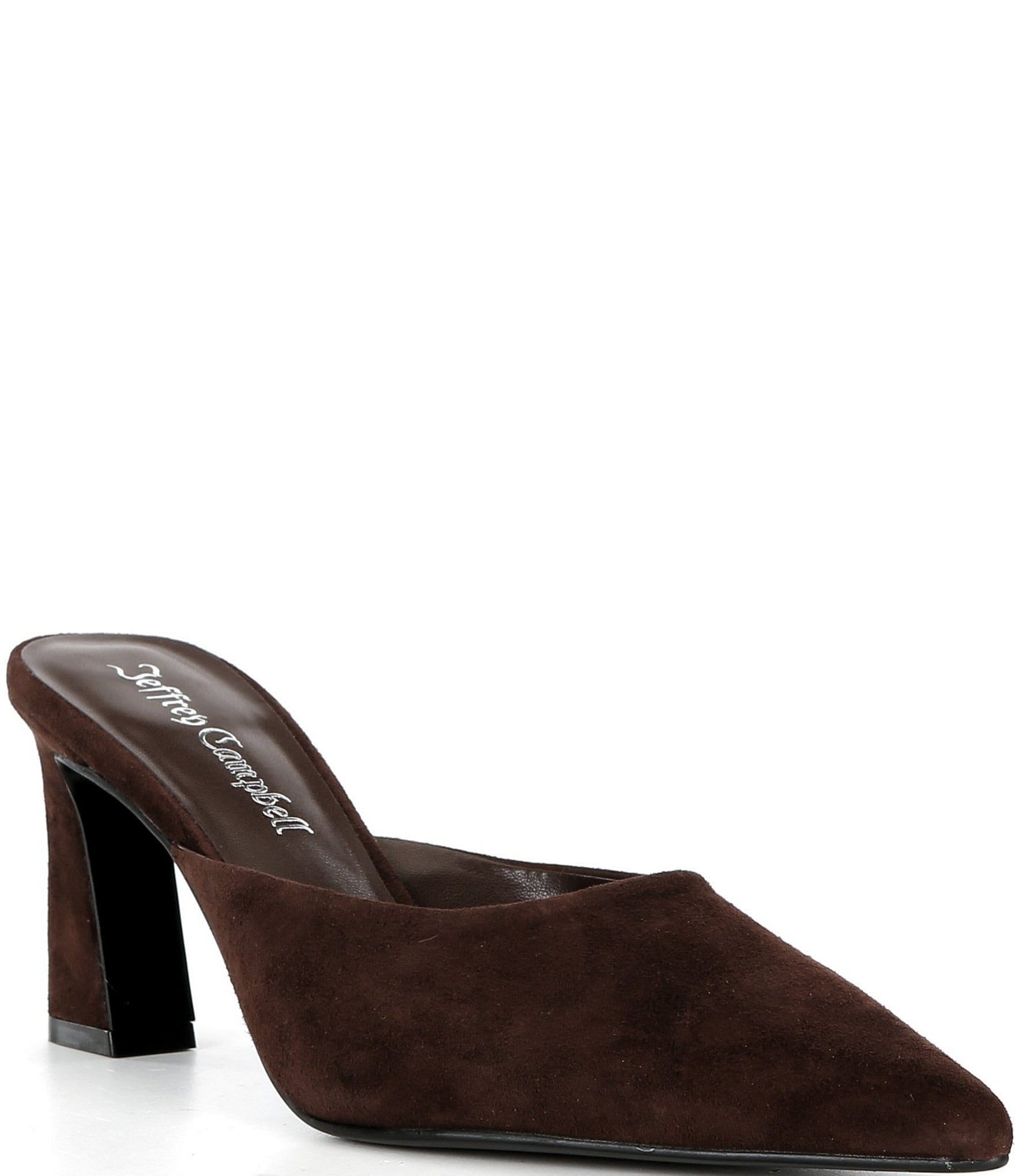Jeffrey Campbell Unamused Suede Block Heel Mules