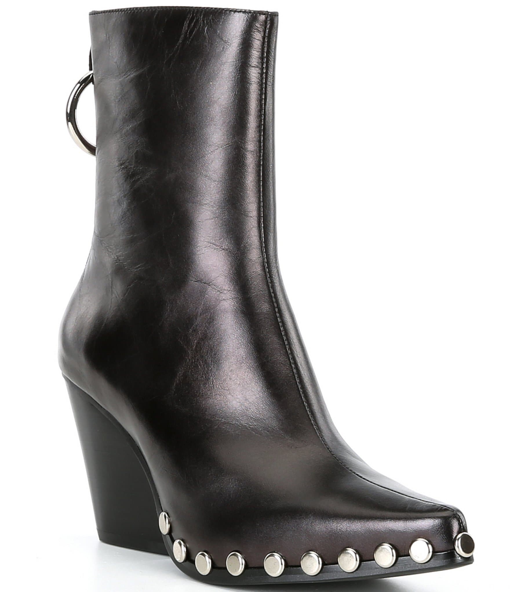 Jeffrey campbell black leather booties best sale