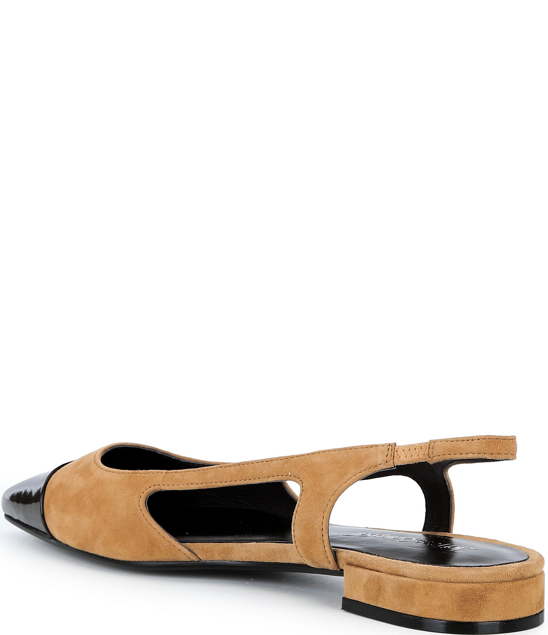 Jeffrey Campbell Worthwhile Suede Patent Cap Toe Slingback Flat Pumps