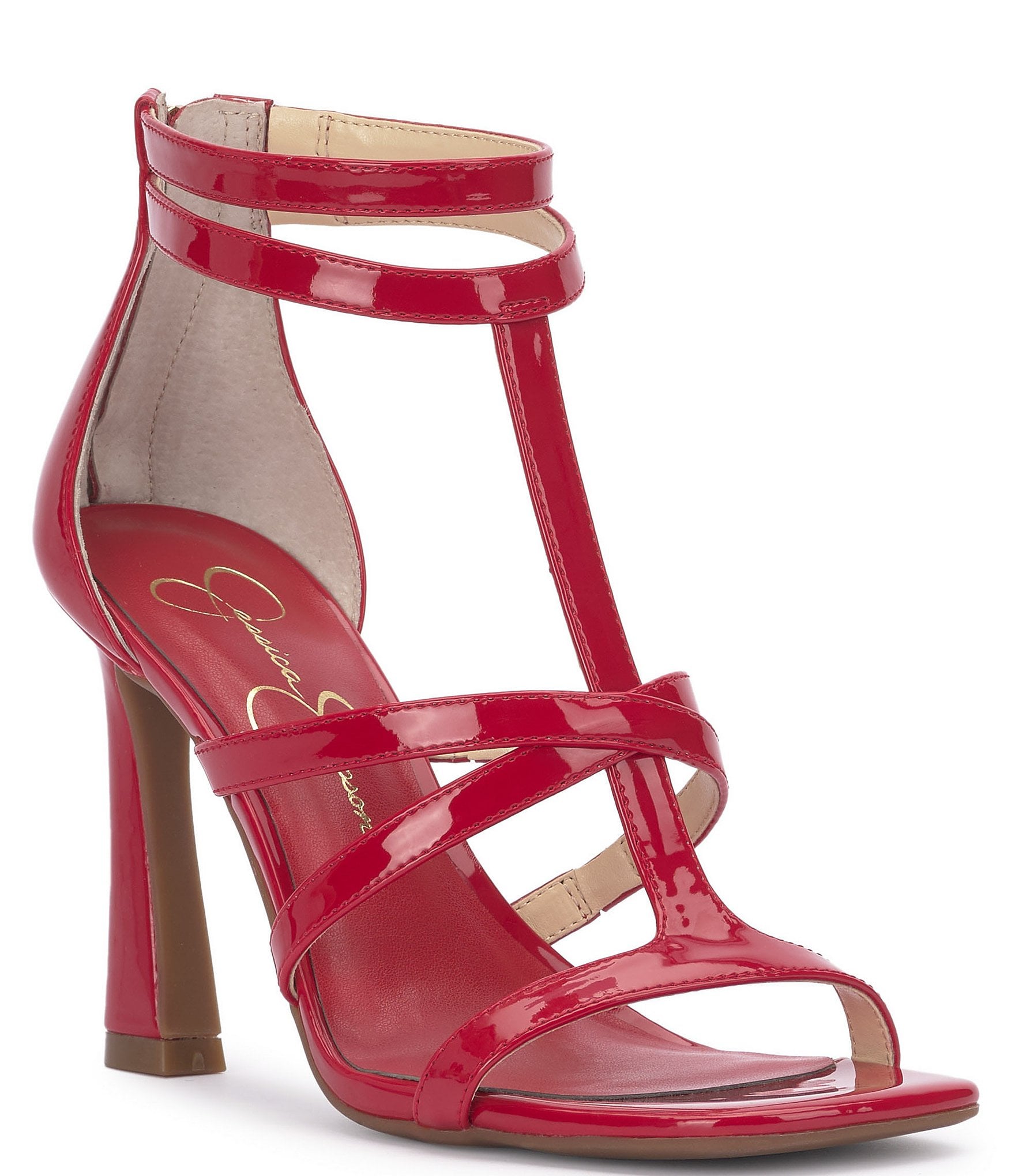 Jessica Simpson Aaralyn Patent Strappy Dress Sandals | Dillard's