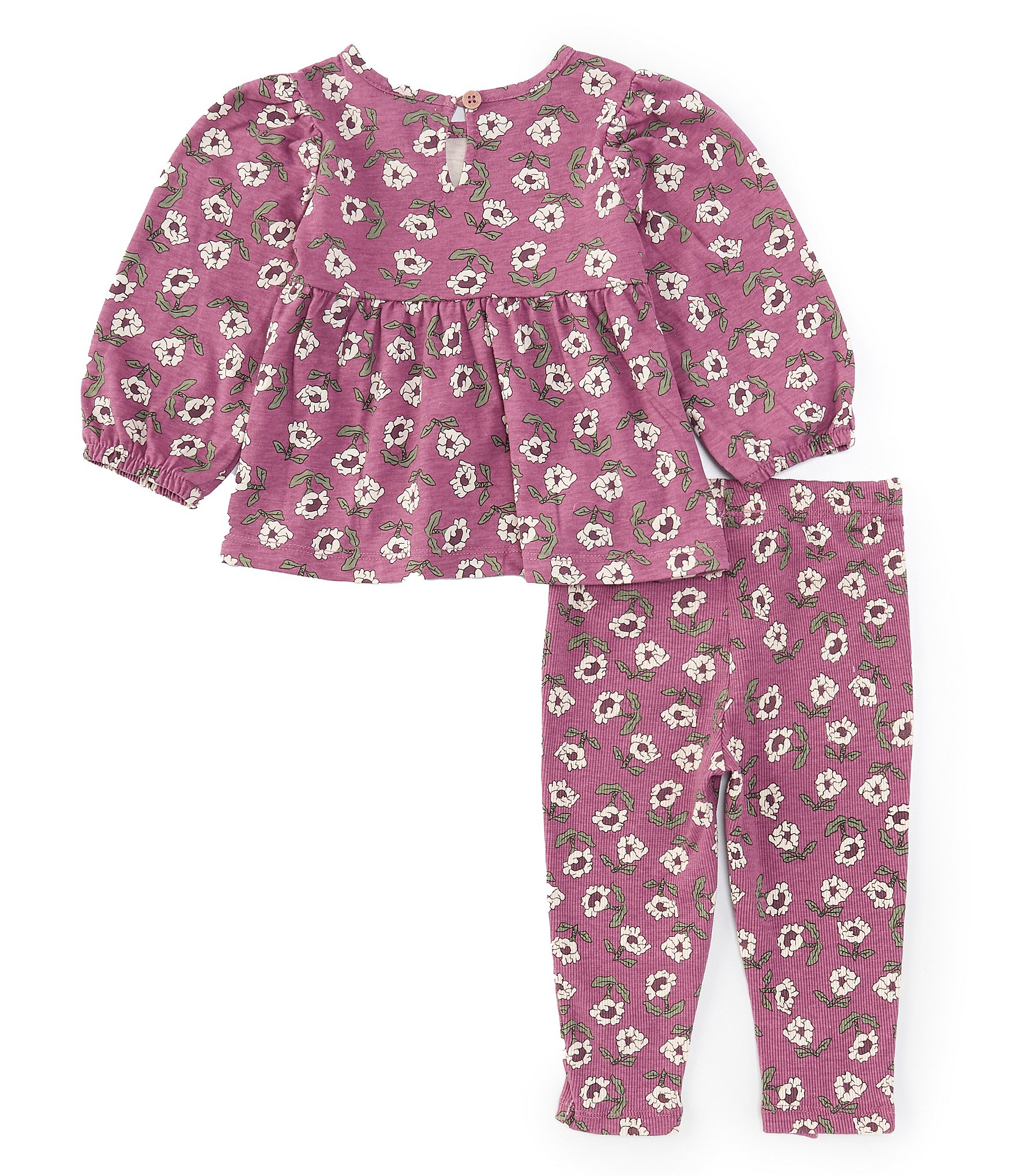 Jessica Simpson Baby Girls 12-24 Months Short Sleeve Printed Top & Matching Leggings Set