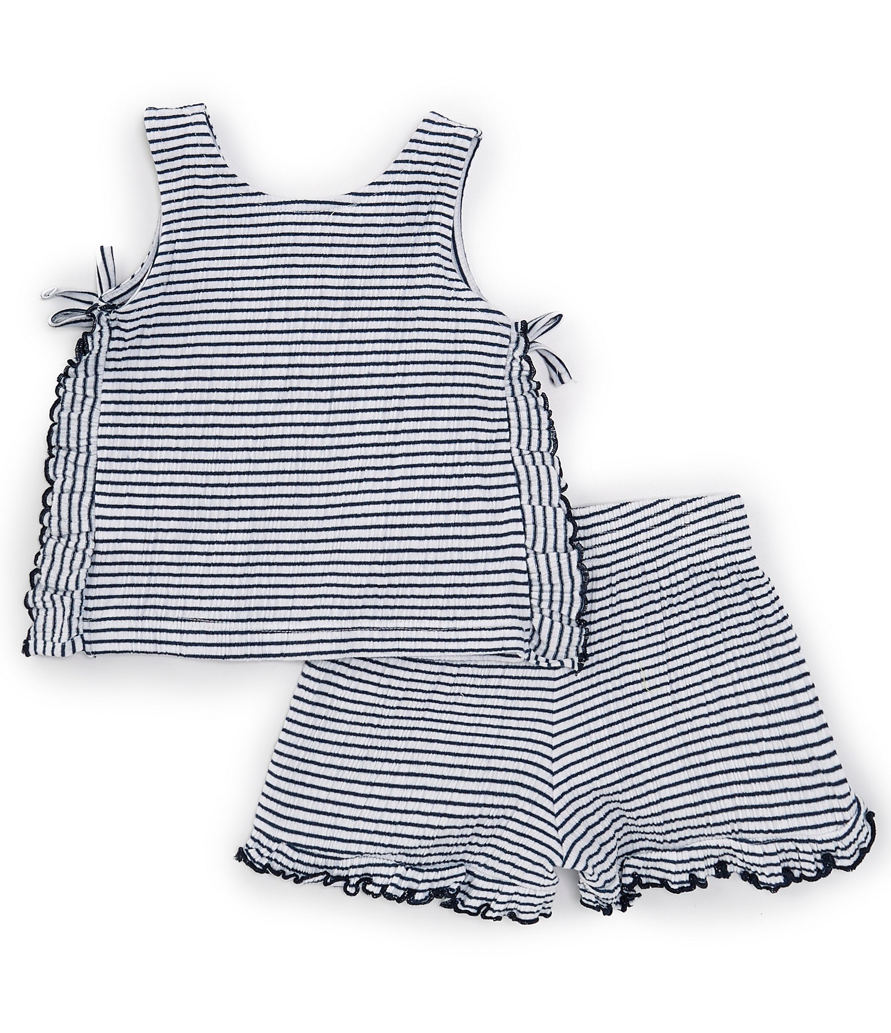 Jessica Simpson Baby Girls 12-24 Months Sleeveless Stripe Crinkle Knit Top & Short Set