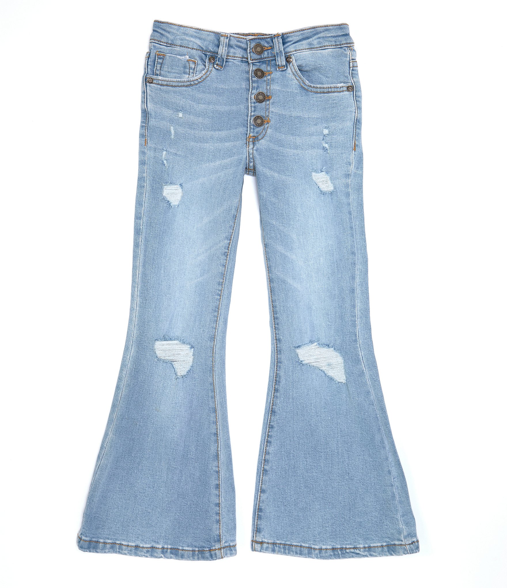 Jessica Simpson Big Girls 7-16 Destructed Flare Denim Jeans | Dillard's