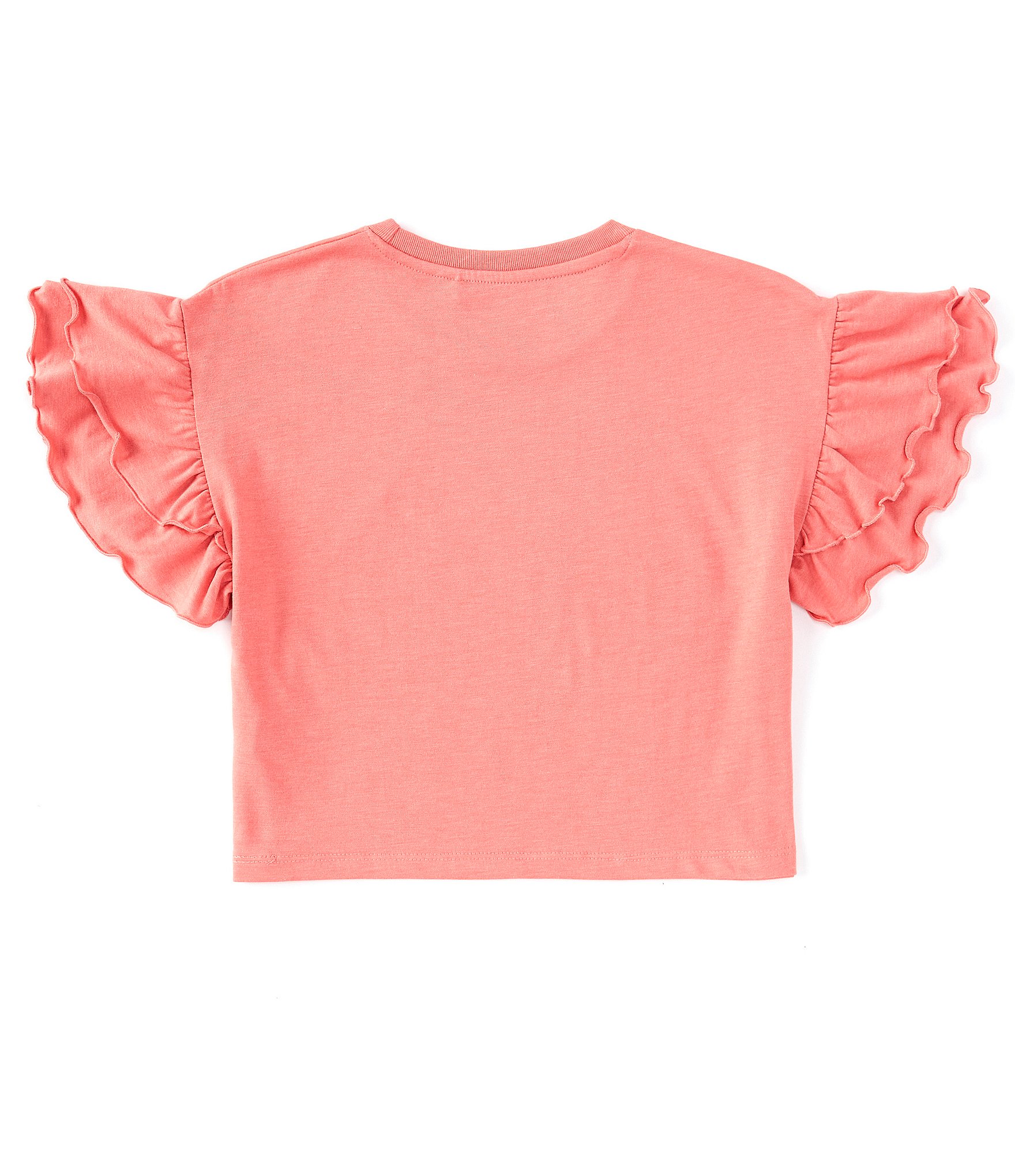 Jessica Simpson Big Girls 7-16 Short Ruffle Sleeve Smile Graphic T-Shirt