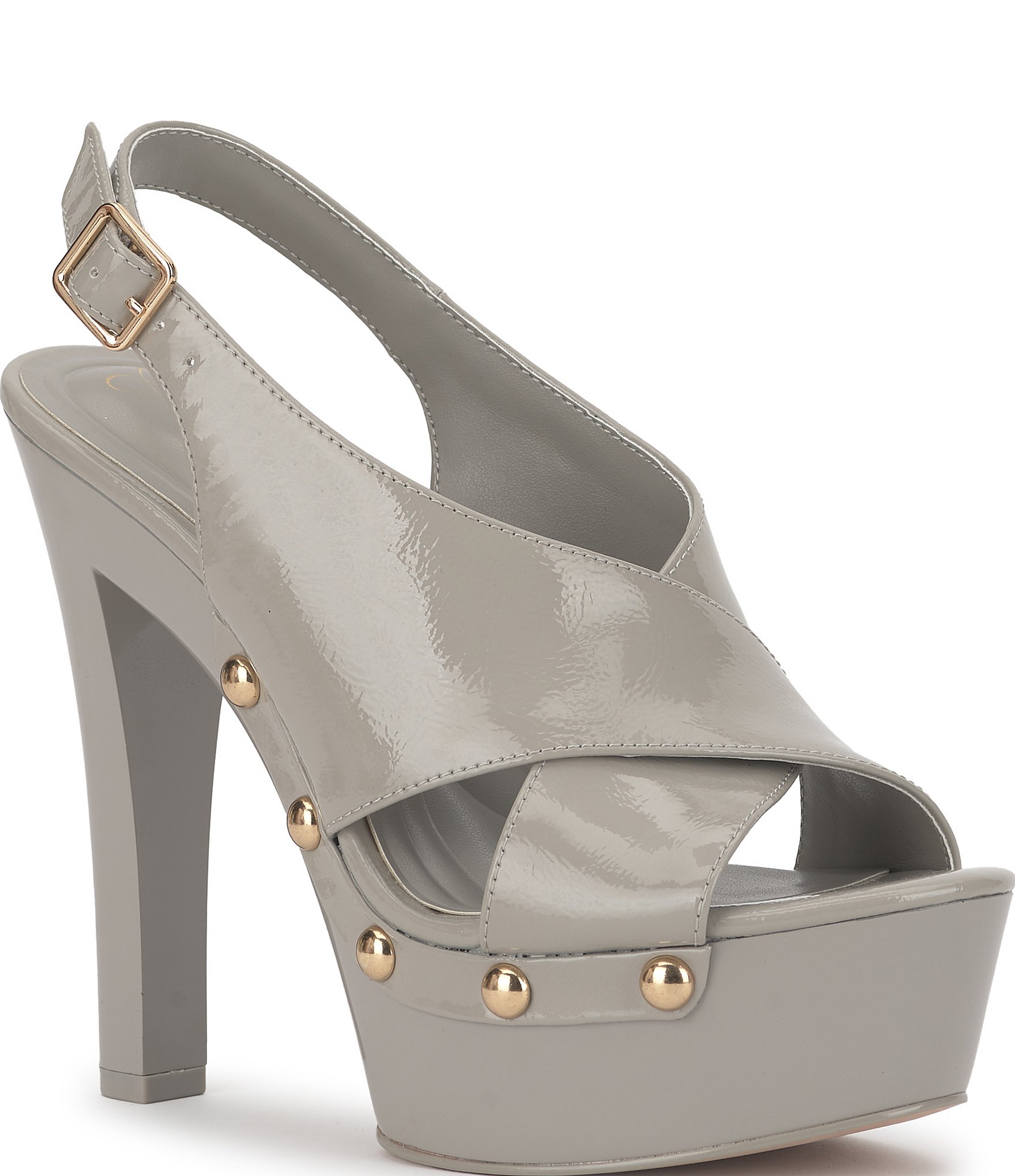 Jessica Simpson Caulira Patent Cross Strap Platform Sandals