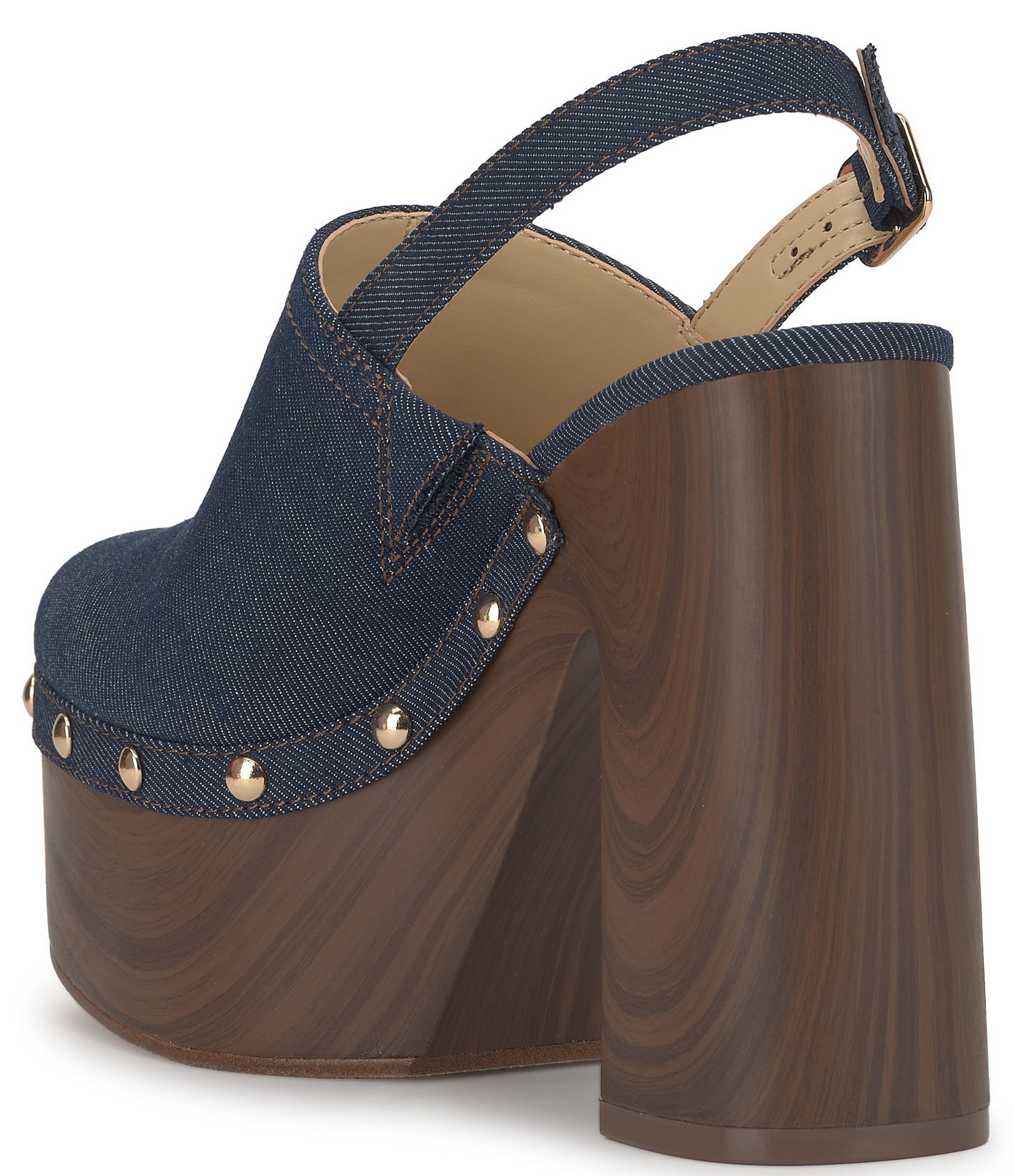 Jessica Simpson Cazea Denim Studded Platform Clogs