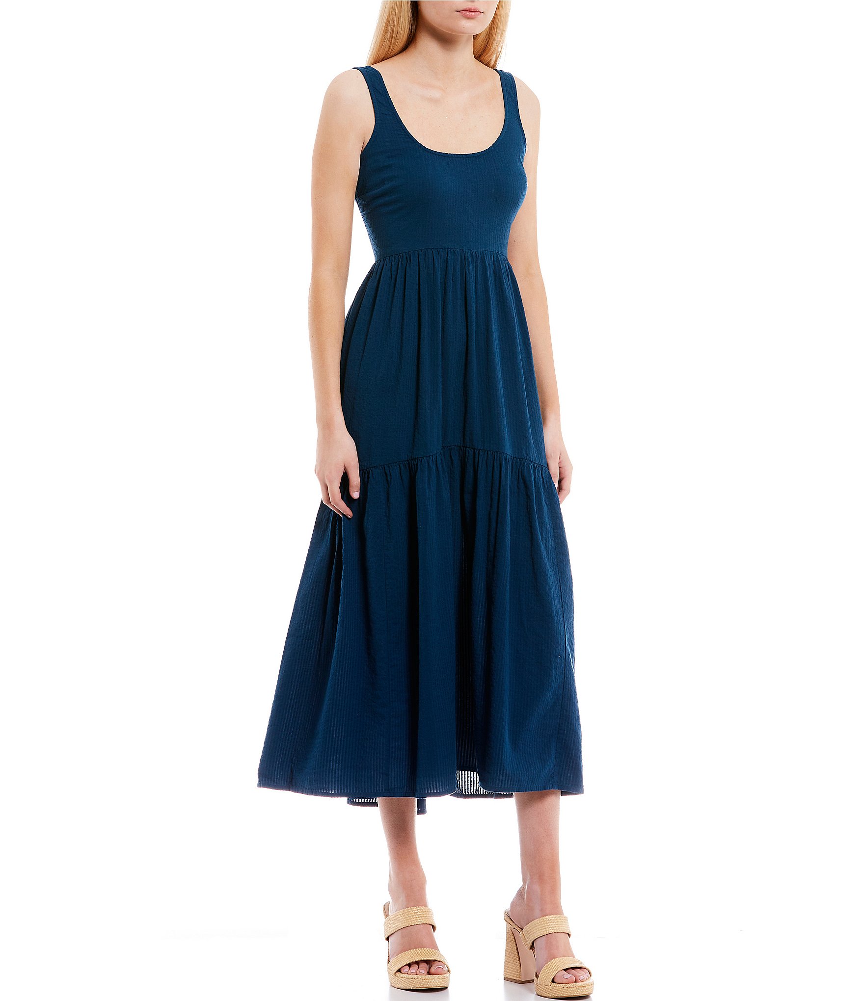 Lucky Brand Tiered Maxi Dress in Blue