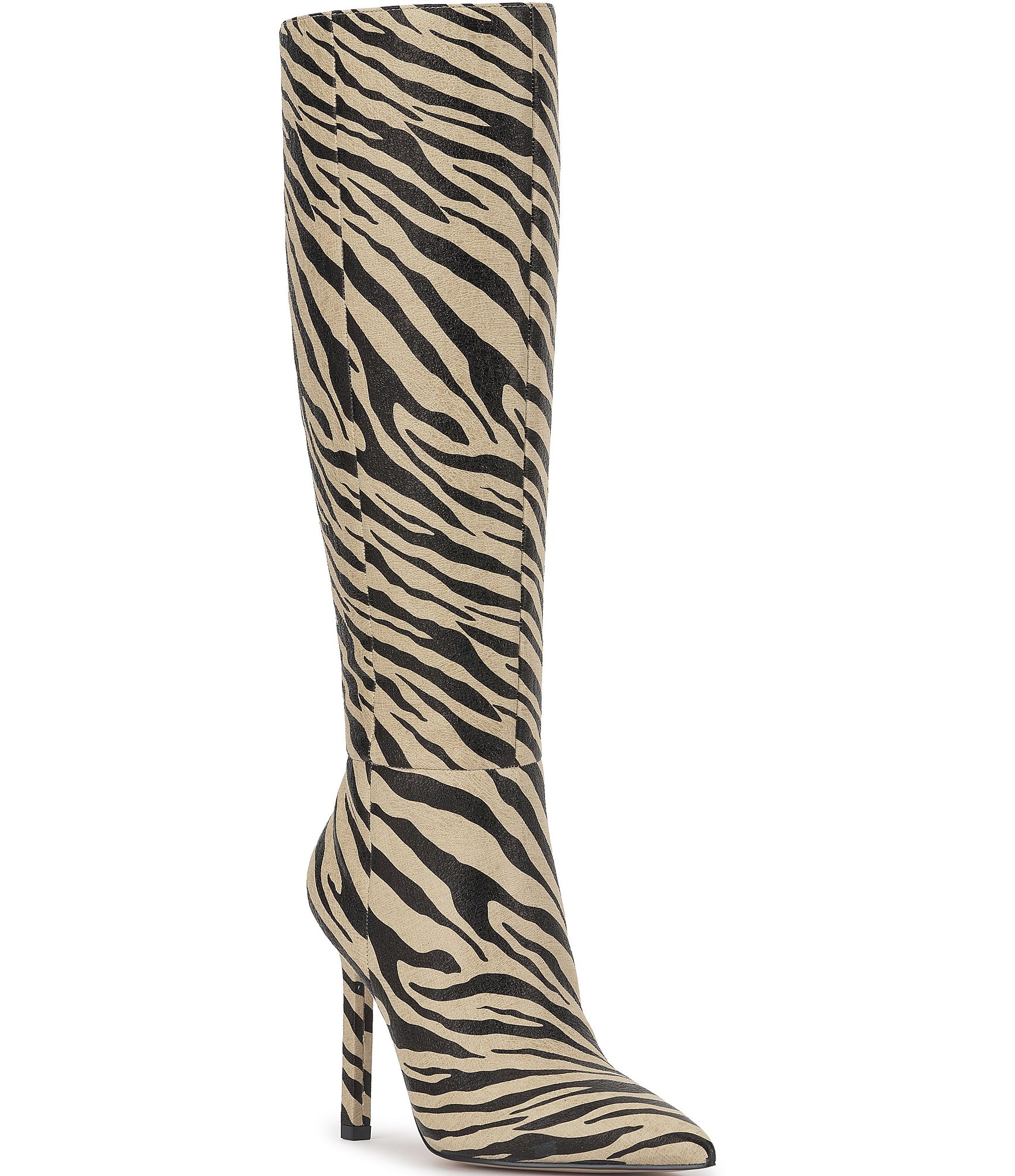 Jessica Simpson Dilea Zebra Print Knee High Boots