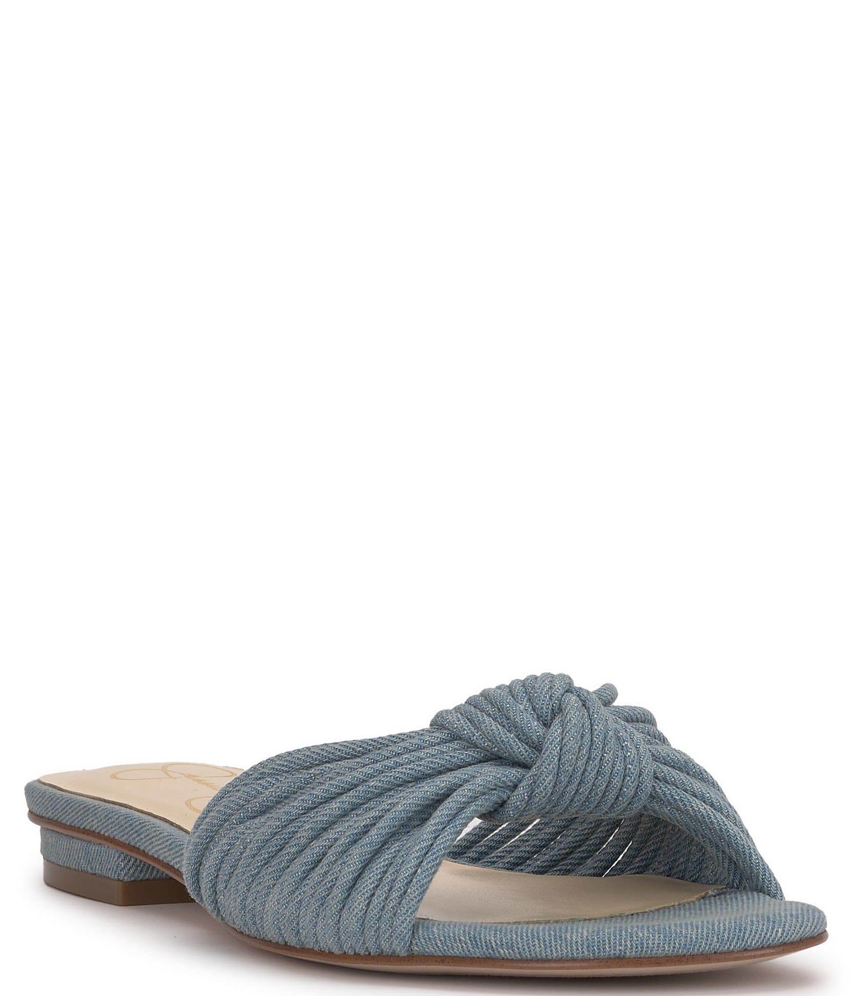 Jessica Simpson Dydra Denim Knotted Strappy Slide Sandals Dillard s