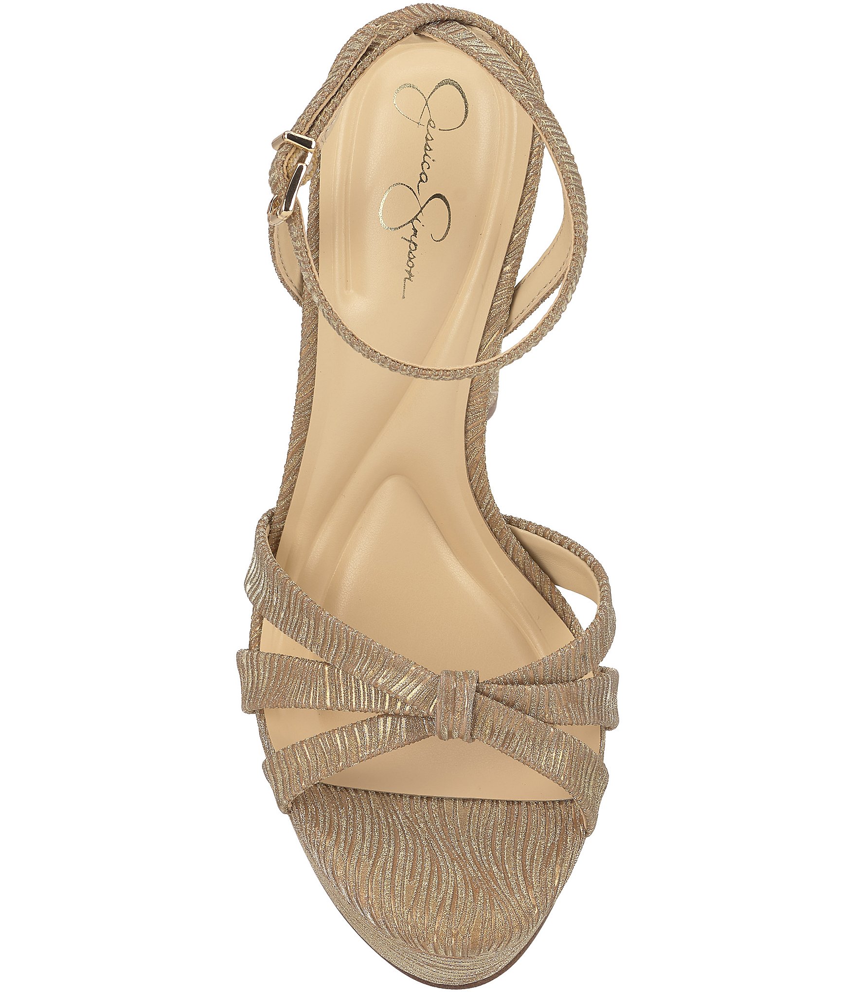Jessica Simpson Ilaria Wavy Metallic Caged Platform Sandals