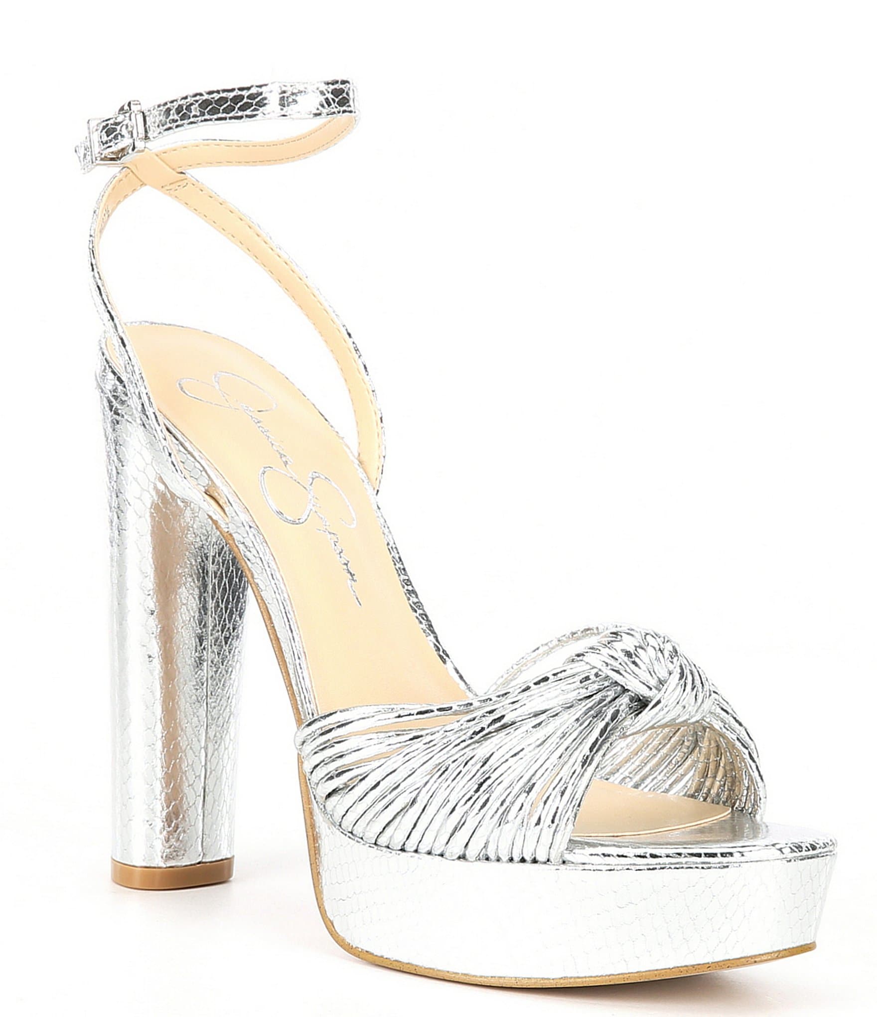 Jessica Simpson Immie Ankle Strap Embossed Platform Dress Sandals ...