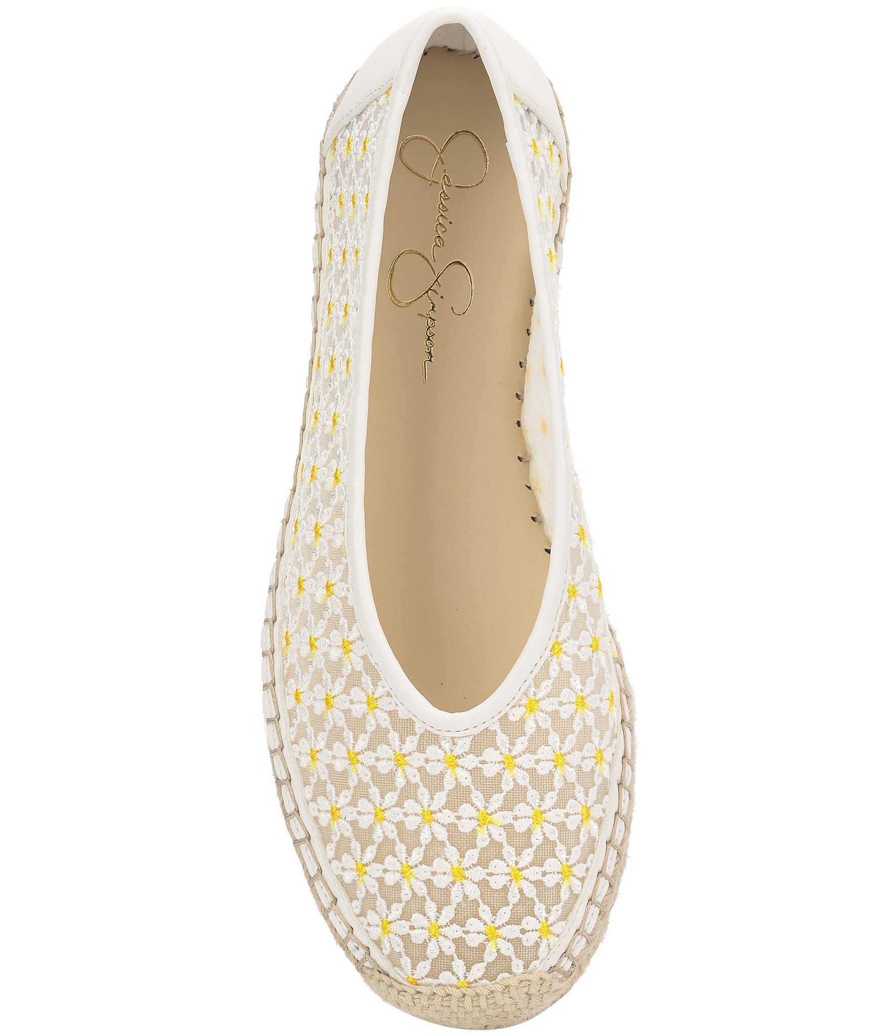 Jessica Simpson Lucciea Daisy Embroidered Espadrille Ballet Flats