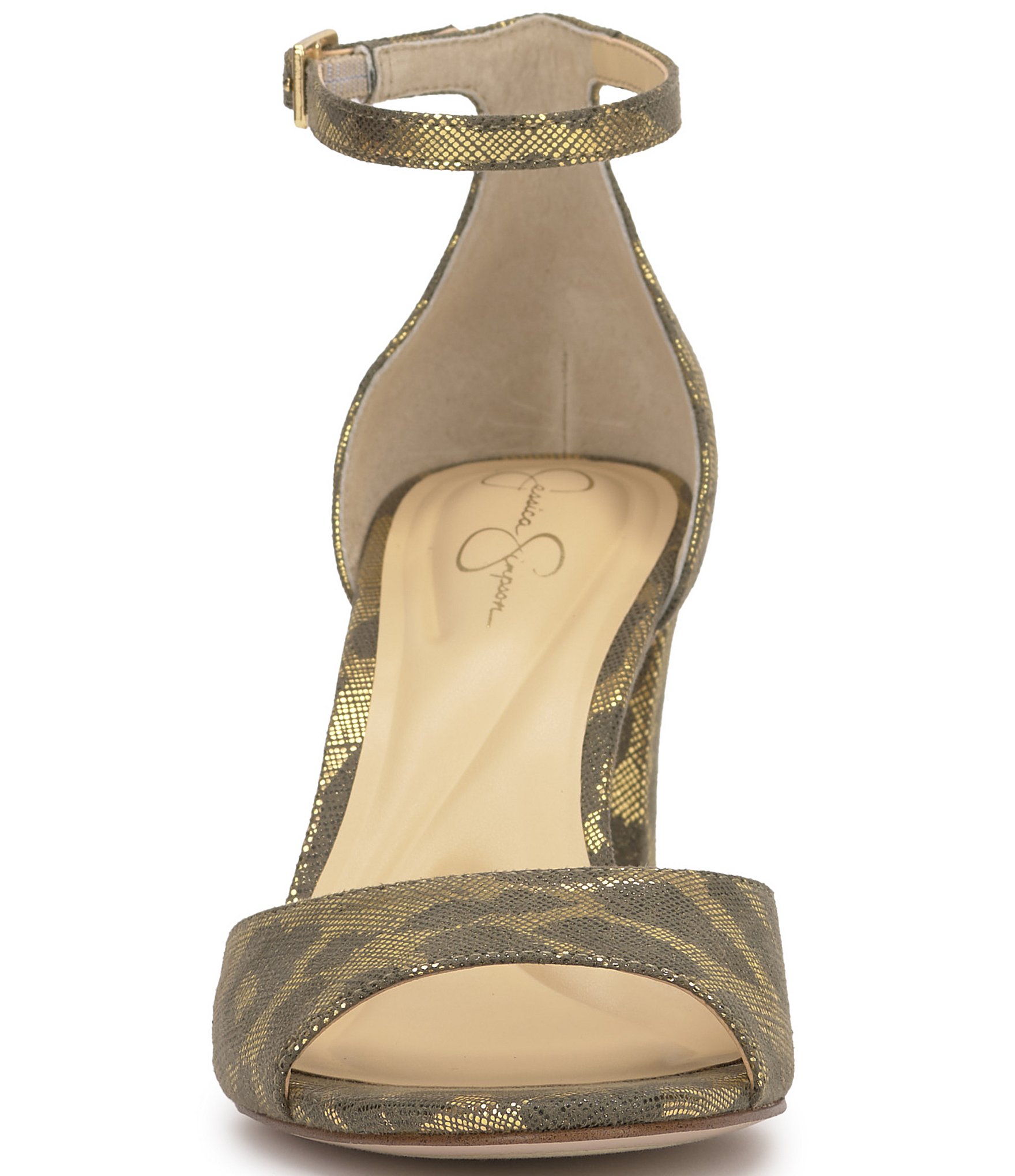 Jessica Simpson Luxcilla Metallic Leopard Dress Sandals