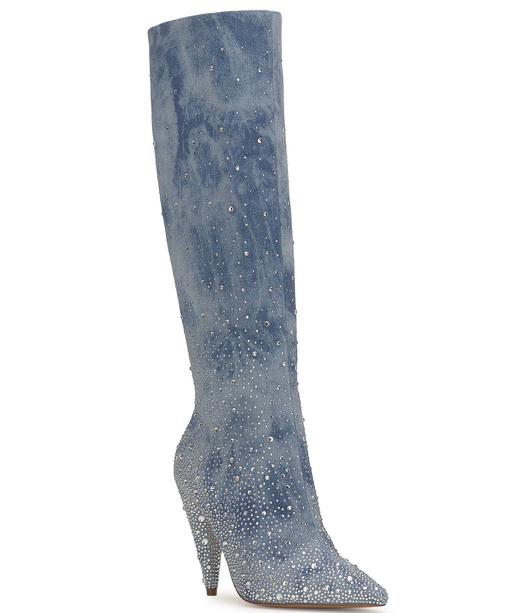 Jessica Simpson Maryeli Denim Rhinestone Embellished Tall Dress Boots ...