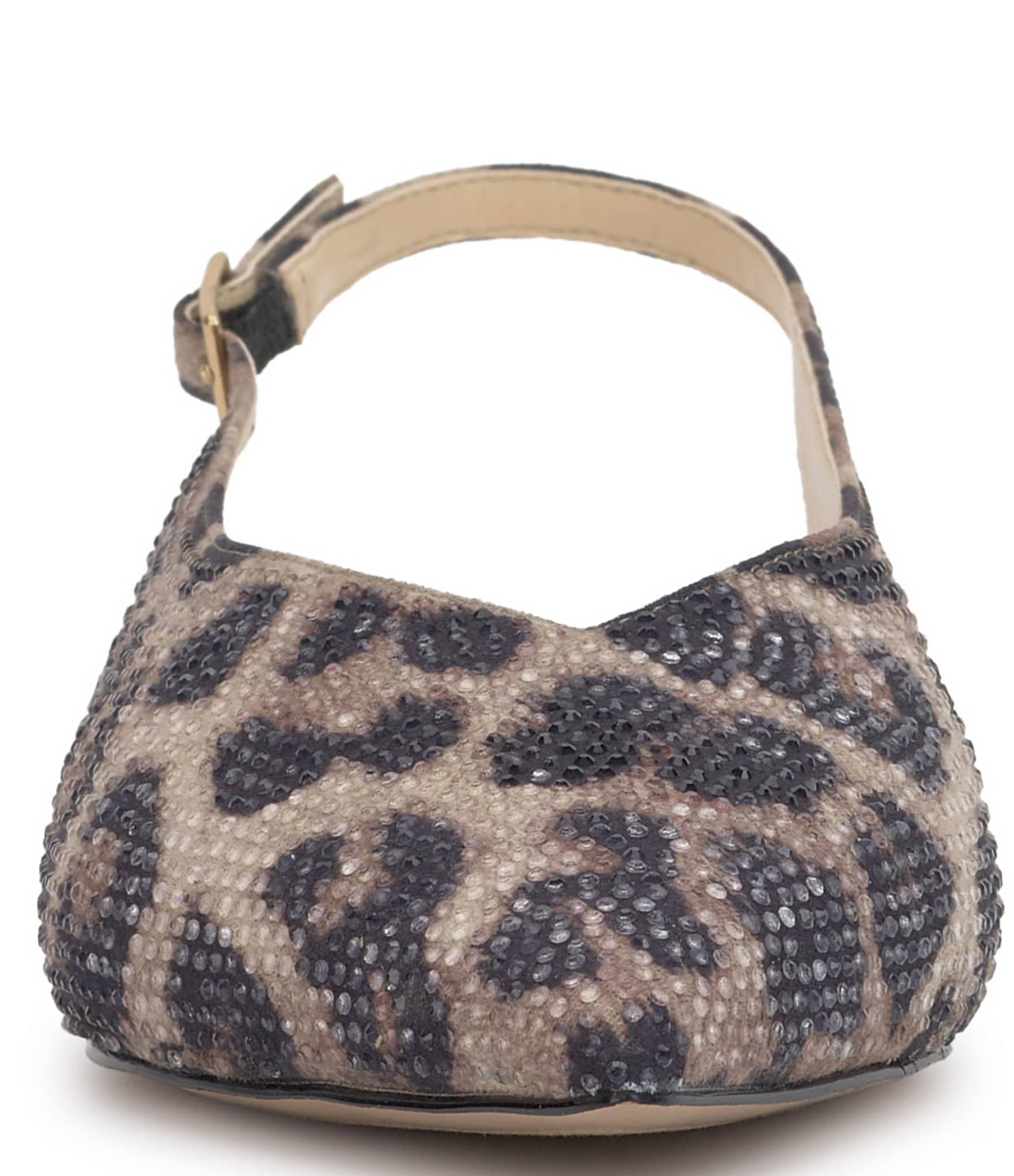 Jessica Simpson Mezzah Leopard Rhinestone Slingback Flats