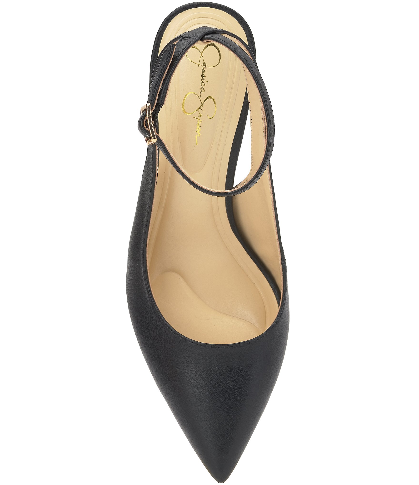 Jessica Simpson Miriale Leather Slingback Ankle Strap Pumps