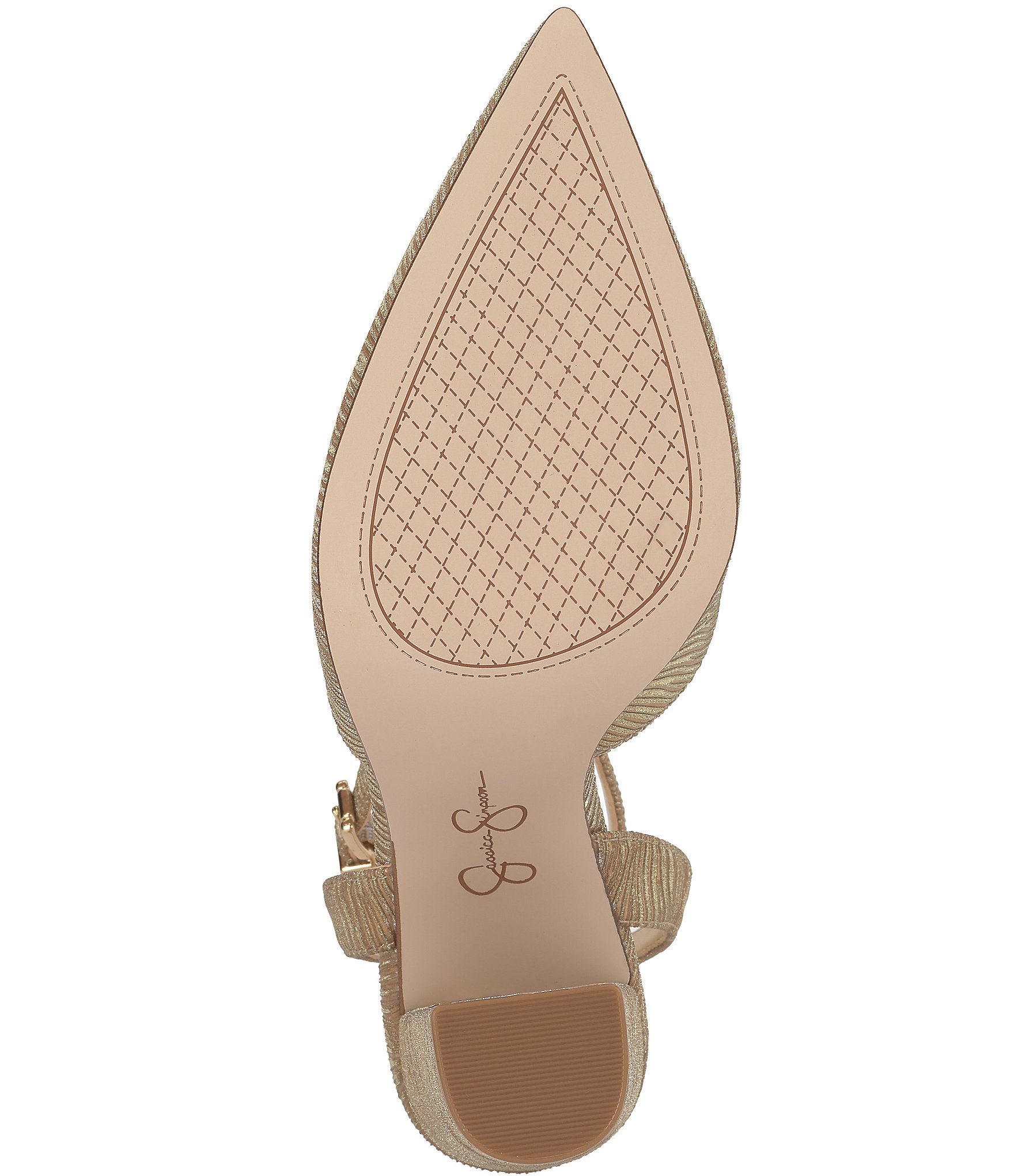 Jessica Simpson Nazela Wavy Metallic Ankle Strap Pumps