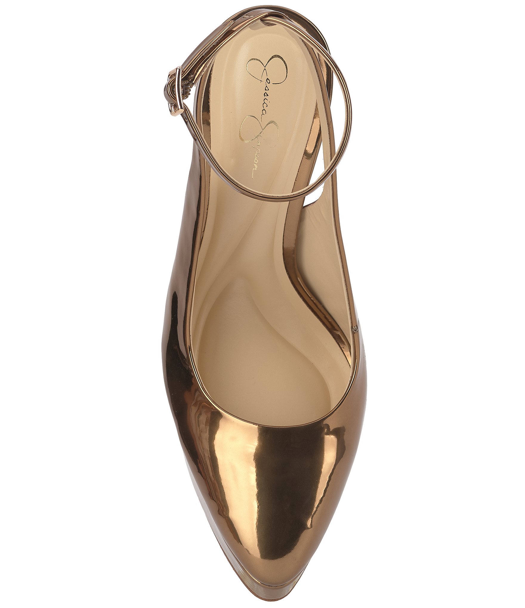 Jessica Simpson Nelica Metallic Ankle Strap Platform Pumps