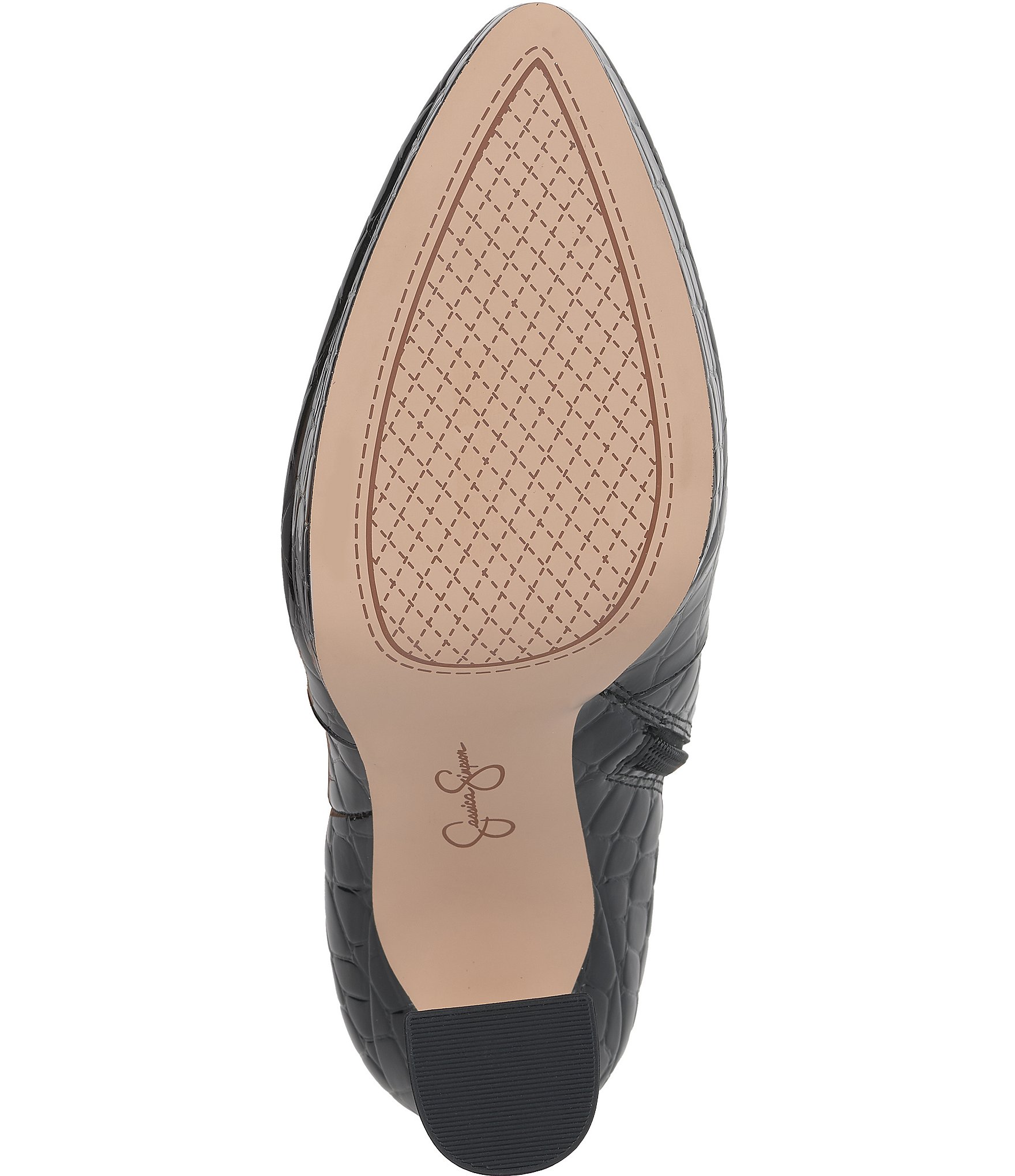 Jessica Simpson Nerix Crocodile Embossed Patent Platform Booties