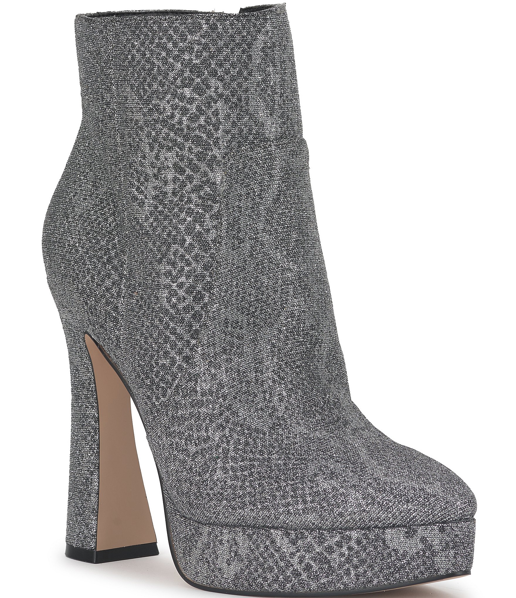 Jessica Simpson Nerix Snake Print Glitter Platform Booties