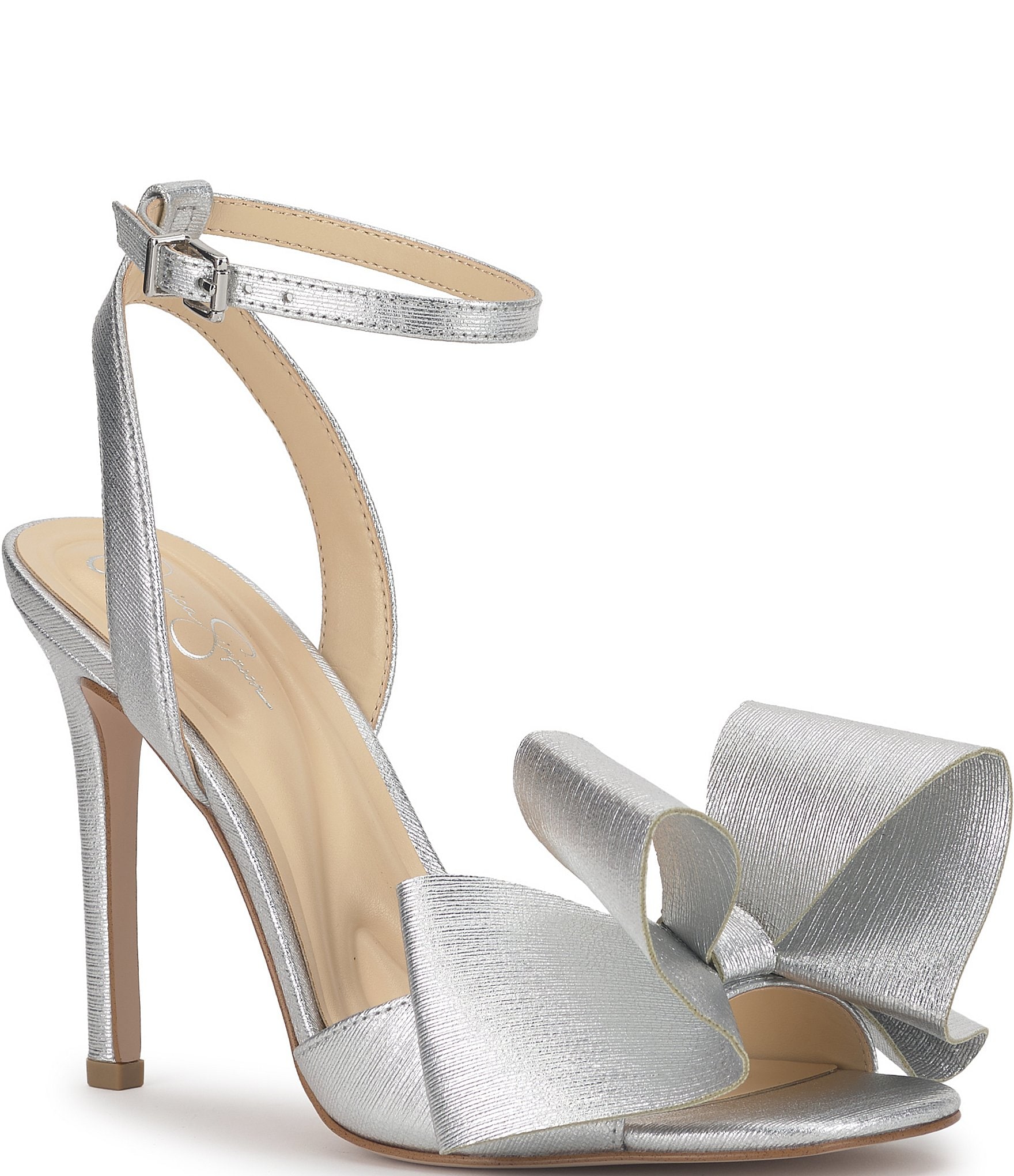Jessica Simpson Olivine Textured Bow Ankle Strap Dress Sandals