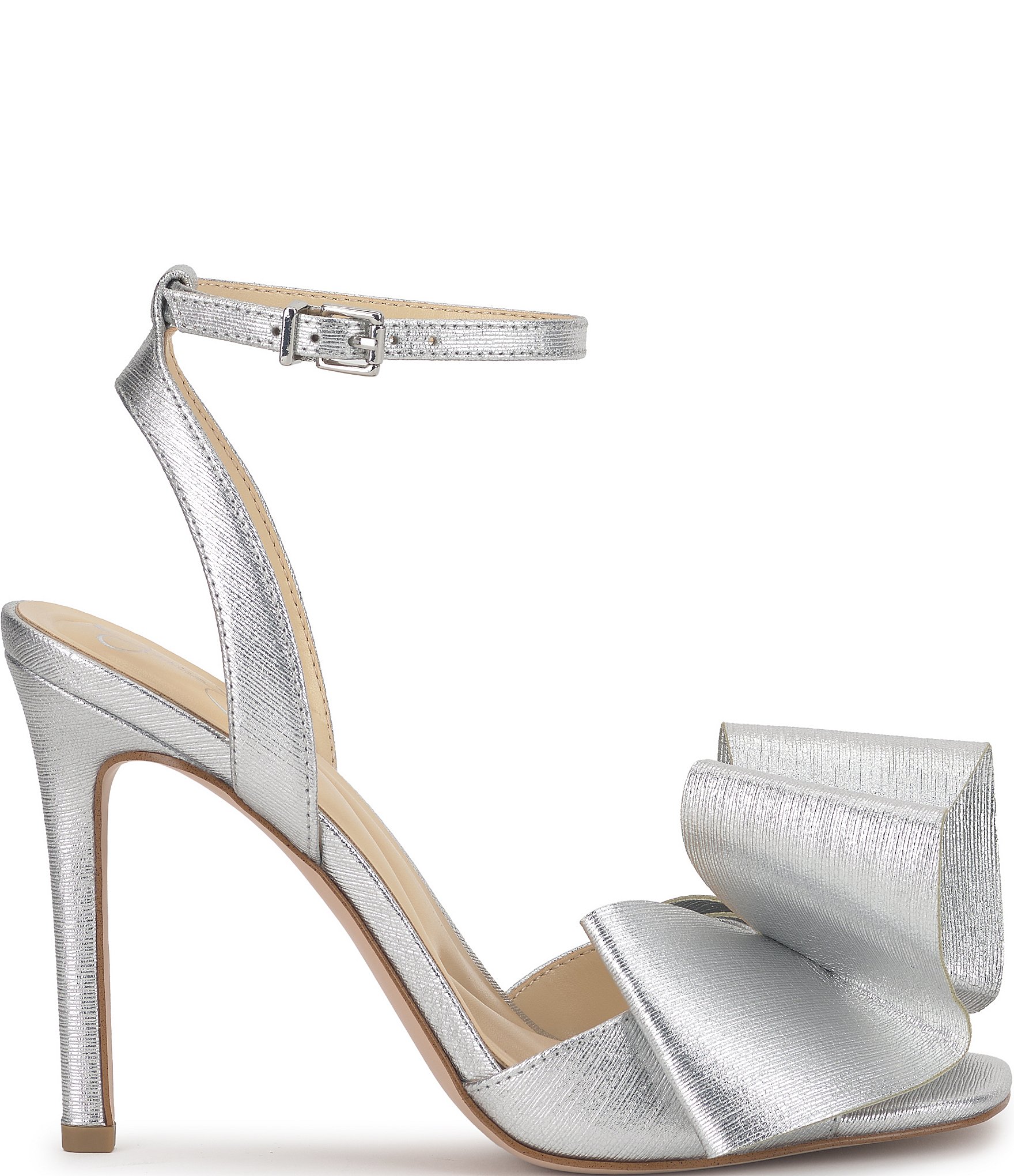 Jessica Simpson Olivine Textured Bow Ankle Strap Dress Sandals