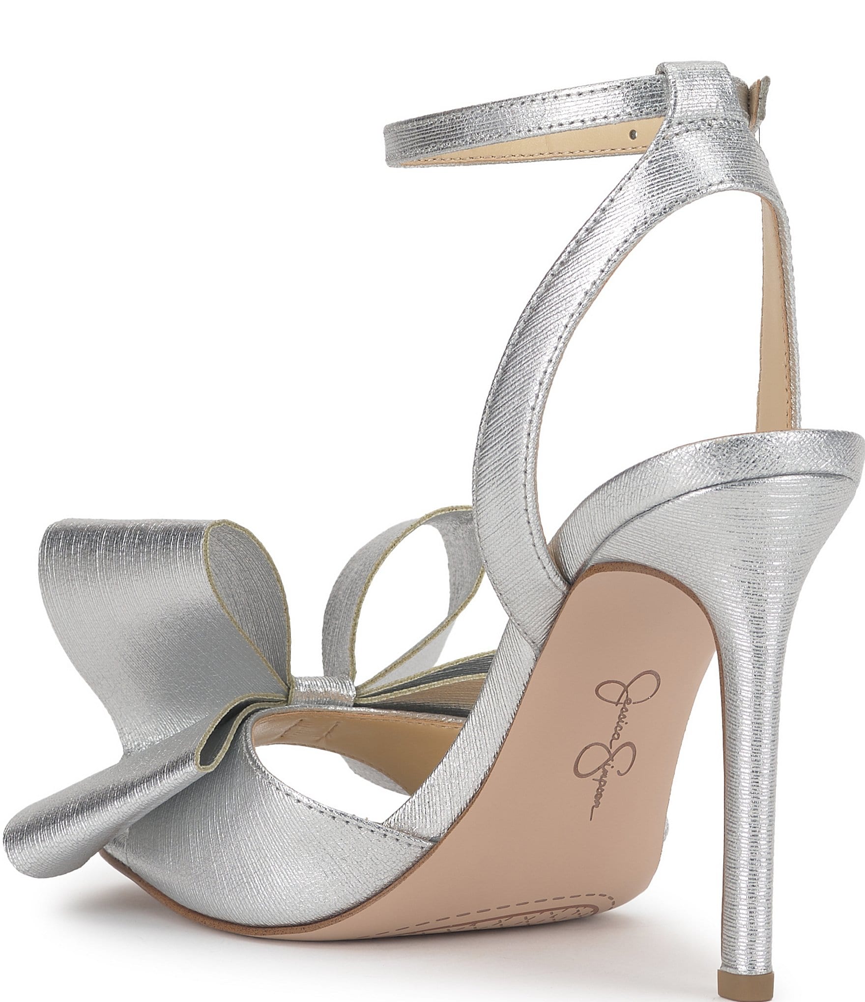 Jessica Simpson Olivine Textured Bow Ankle Strap Dress Sandals