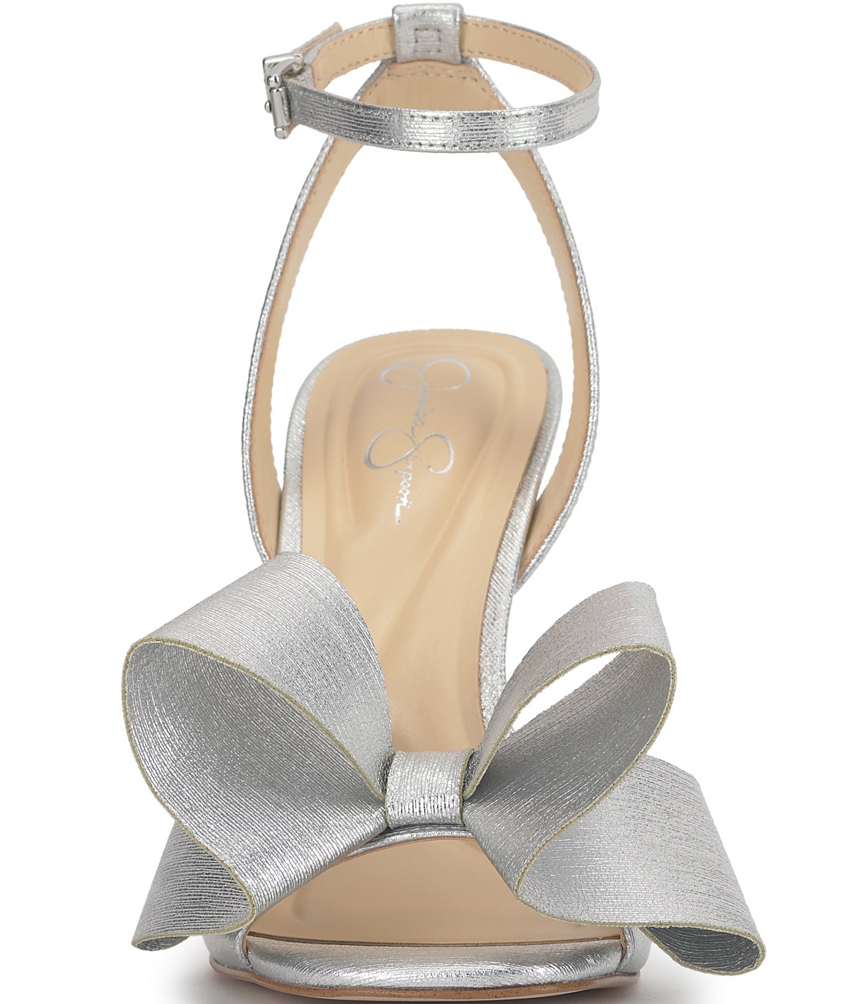 Jessica Simpson Olivine Textured Bow Ankle Strap Dress Sandals