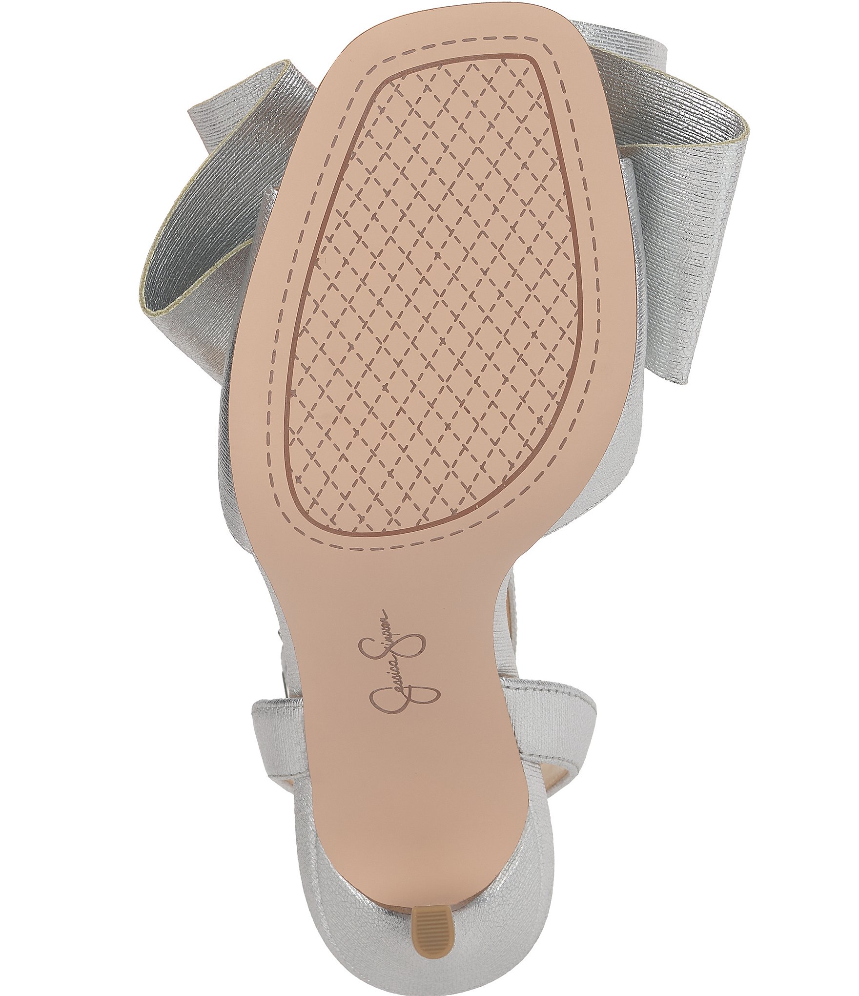 Jessica Simpson Olivine Textured Bow Ankle Strap Dress Sandals